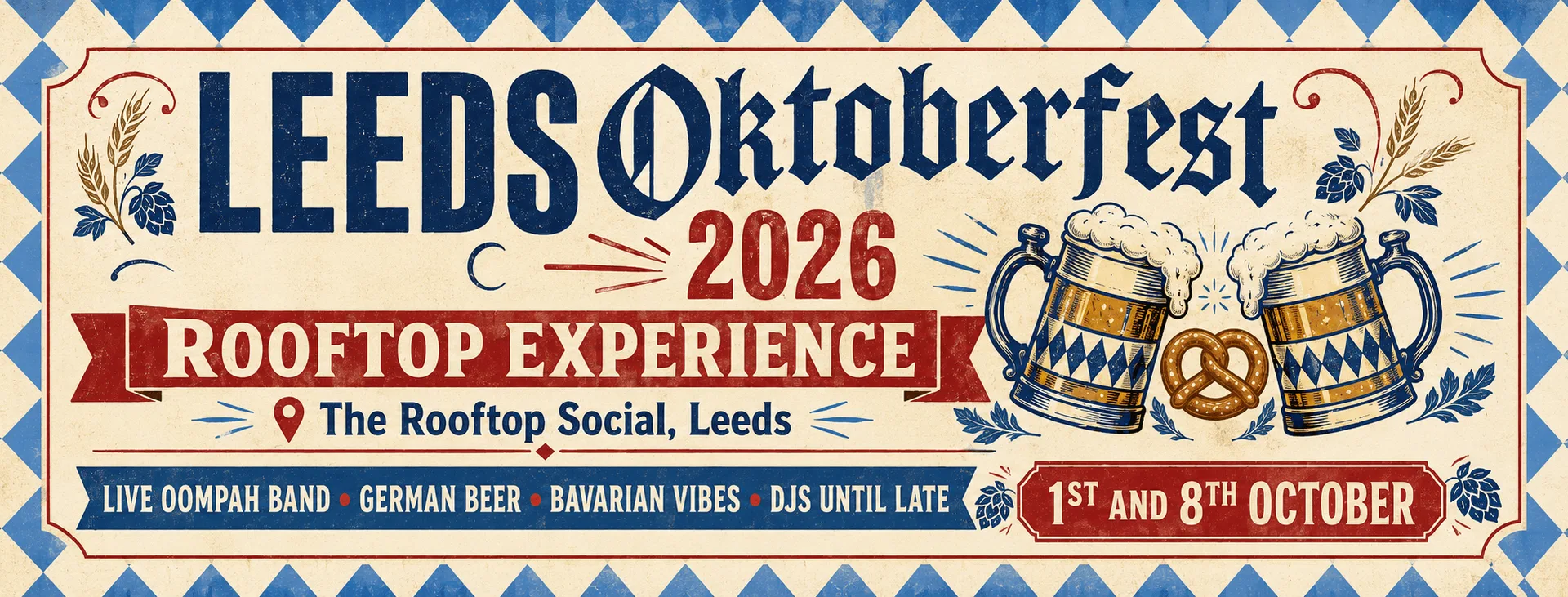 🍺 Rooftop Oktoberfest 2026 🍺 With Live Oompah Band - 1st October at The Rooftop Social