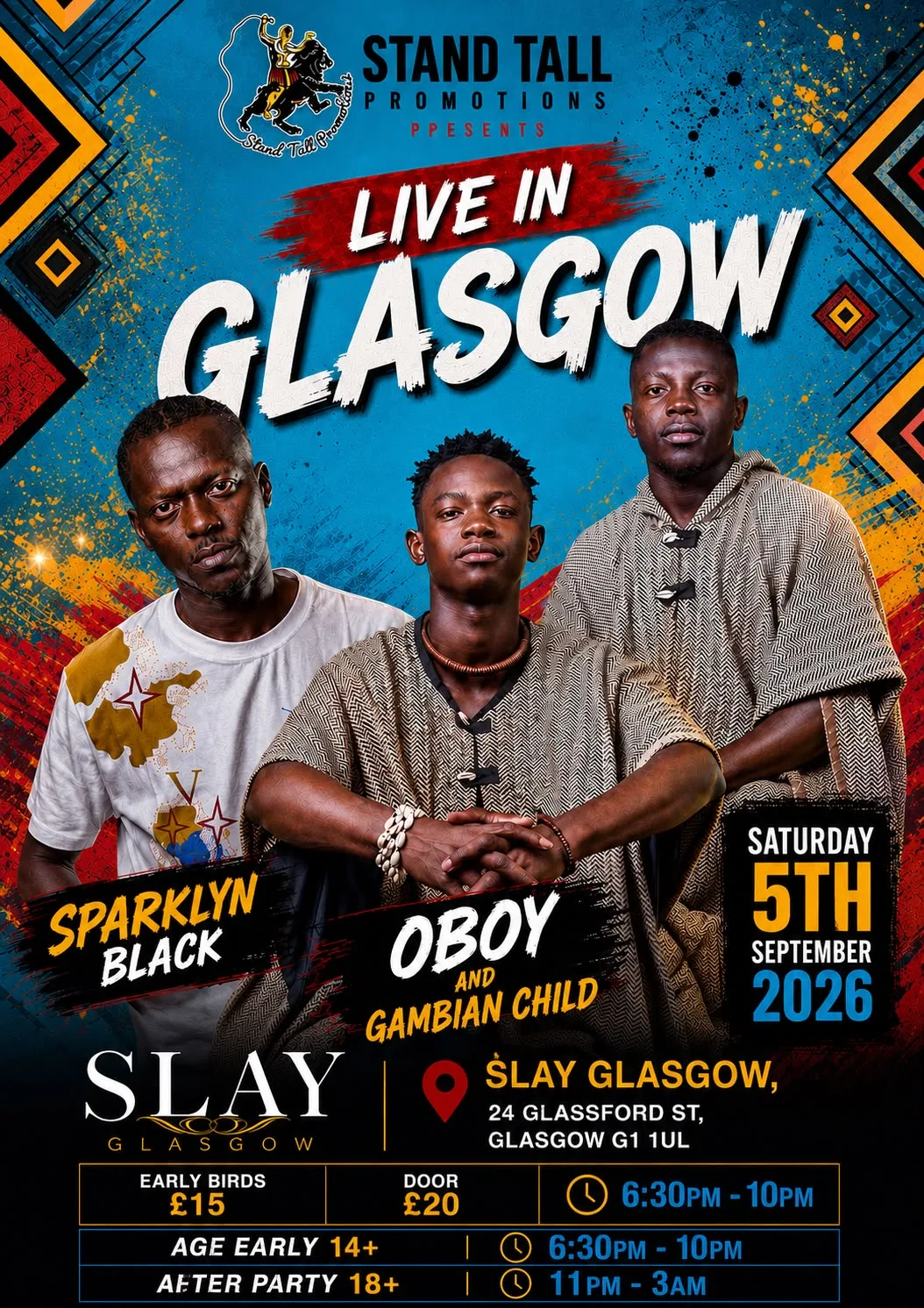 Oboy and Gambian Child along side Sparklyn Black at Slay Glasgow