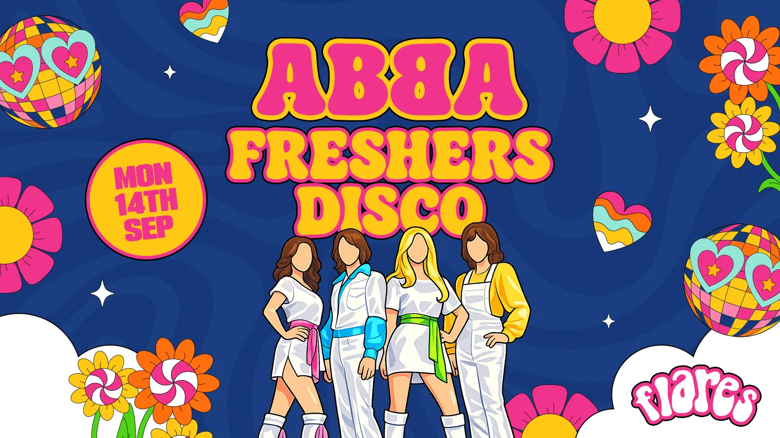 ABBA FRESHERS DISCO 🕺 // FLARES // MON 14TH SEP - In association with Northumbria Students' Union