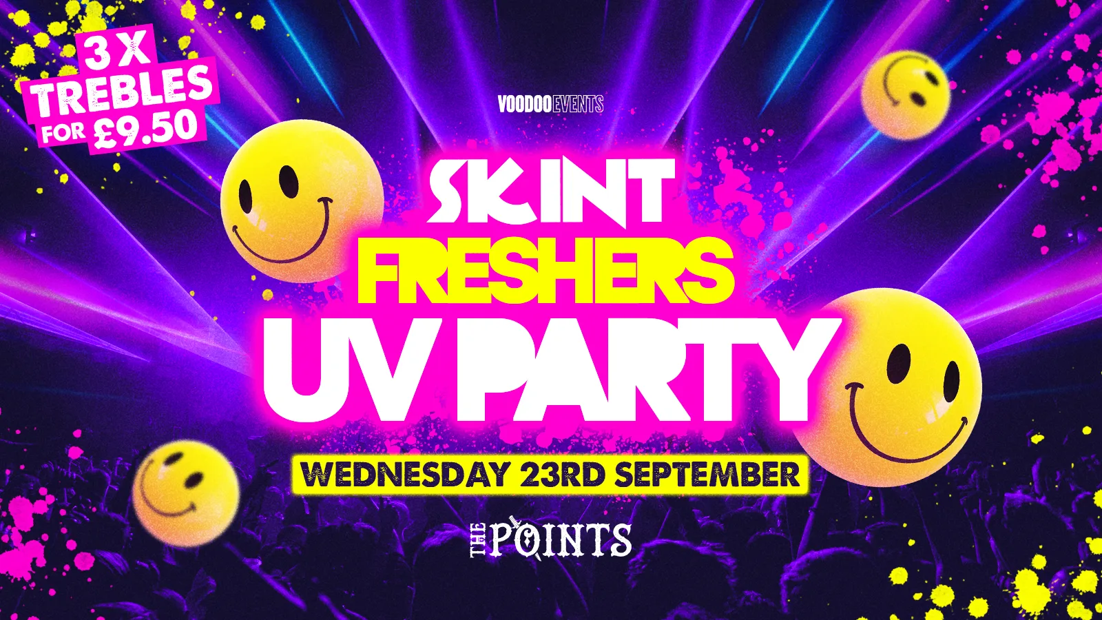SKINT FRESHERS UV PARTY 🧪 //  THE POINTS  // WED 23RD SEP at Greys Club