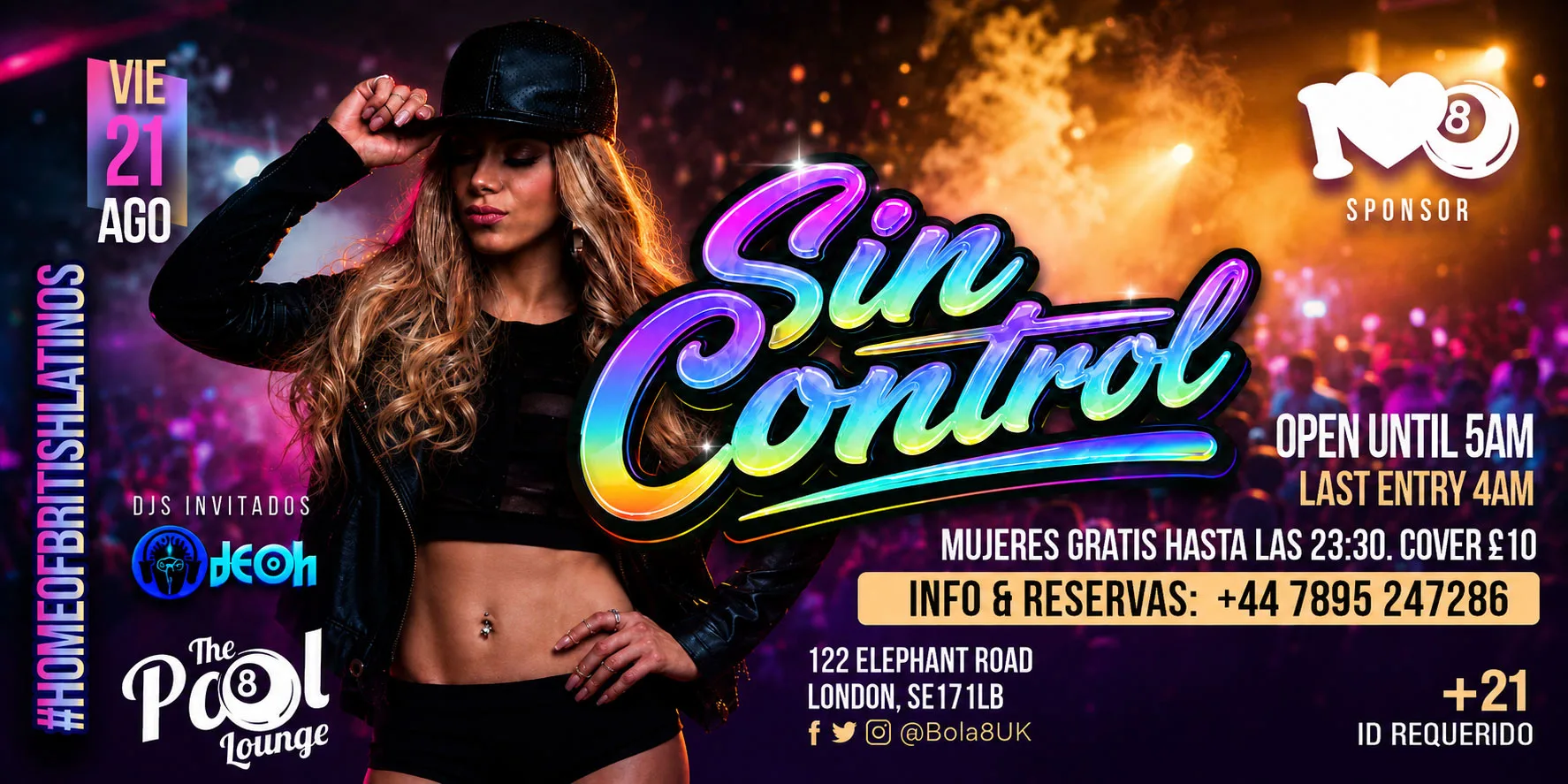 Sin Control: Friday Latin Party London at Bola 8 at Bola 8 - The Pool Lounge