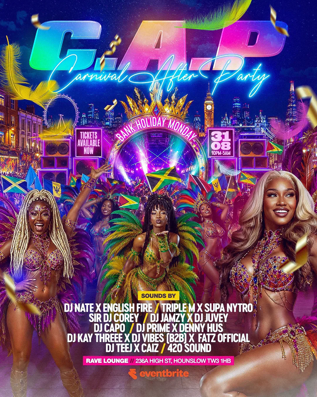 CAP: Carnival After Party 2026 🎭 | Notting Hill Carnival | Bank Holiday Monday | London