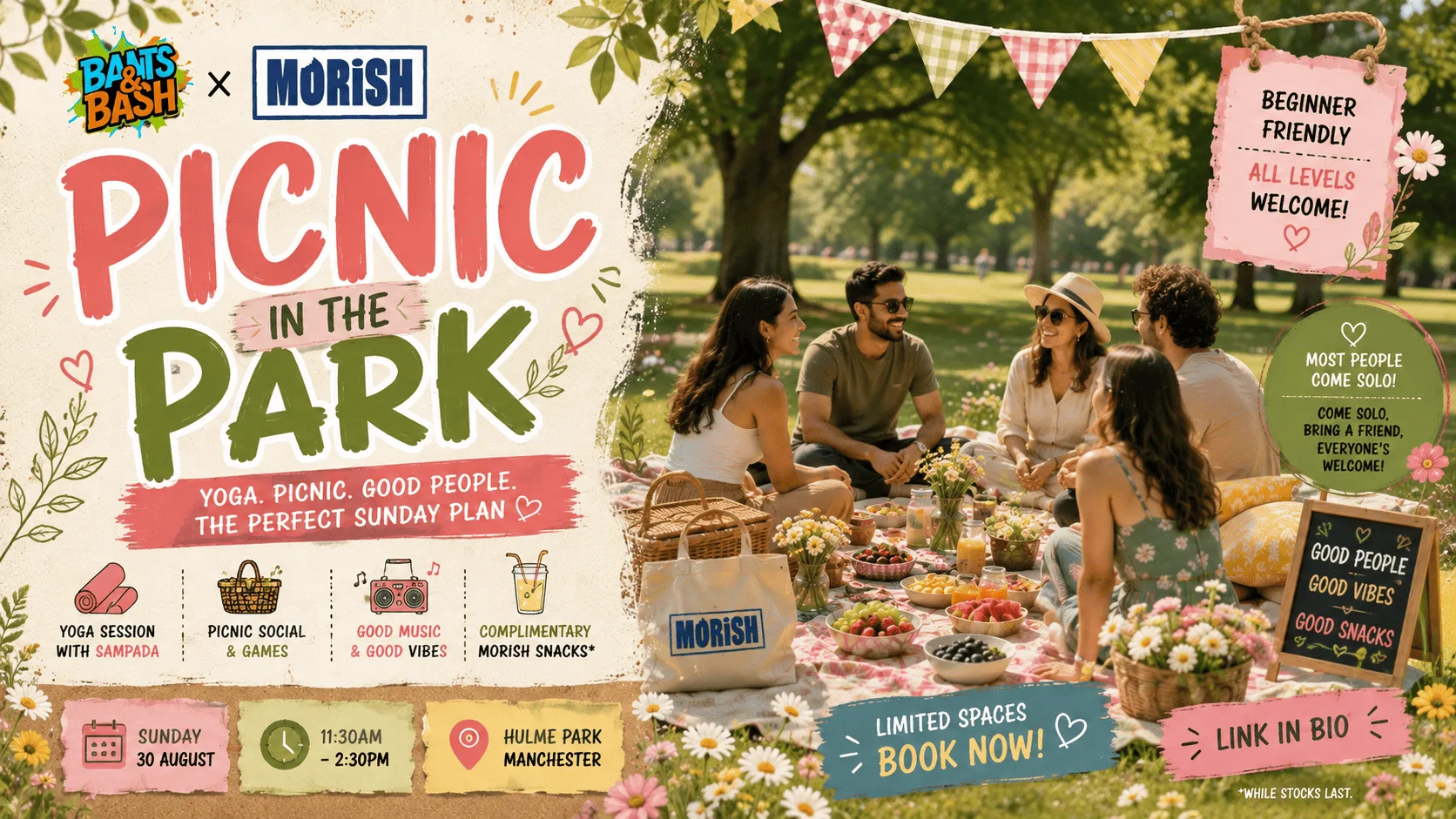 Bants & Bash: Picnic in the Park | Yoga, Games & Meet New People in Manchester