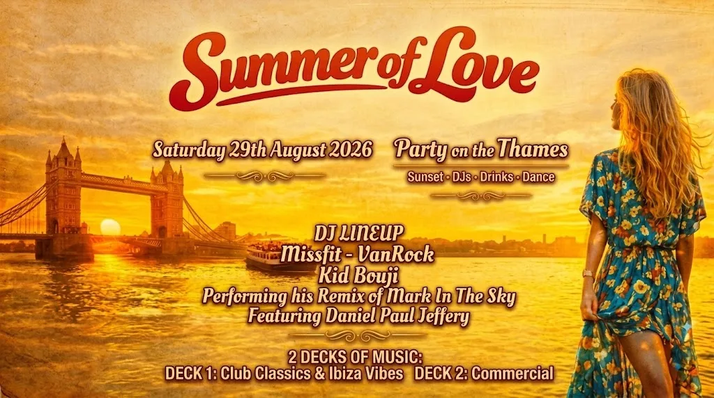 Summer of Love returns for a massive Boat Party + free after party this Bank Holiday -