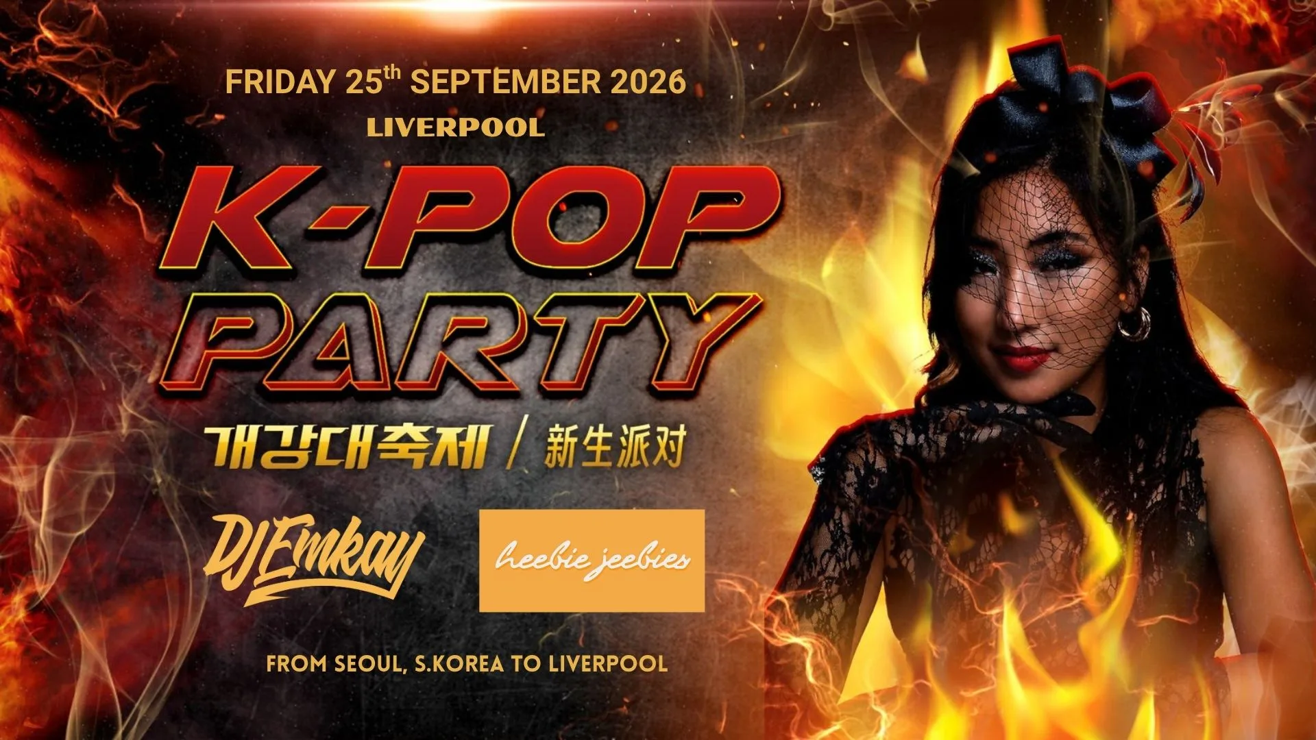 Liverpool K-Pop Party - Fire Tour with DJ EMKAY | Friday 25th September at Heebie Jeebies
