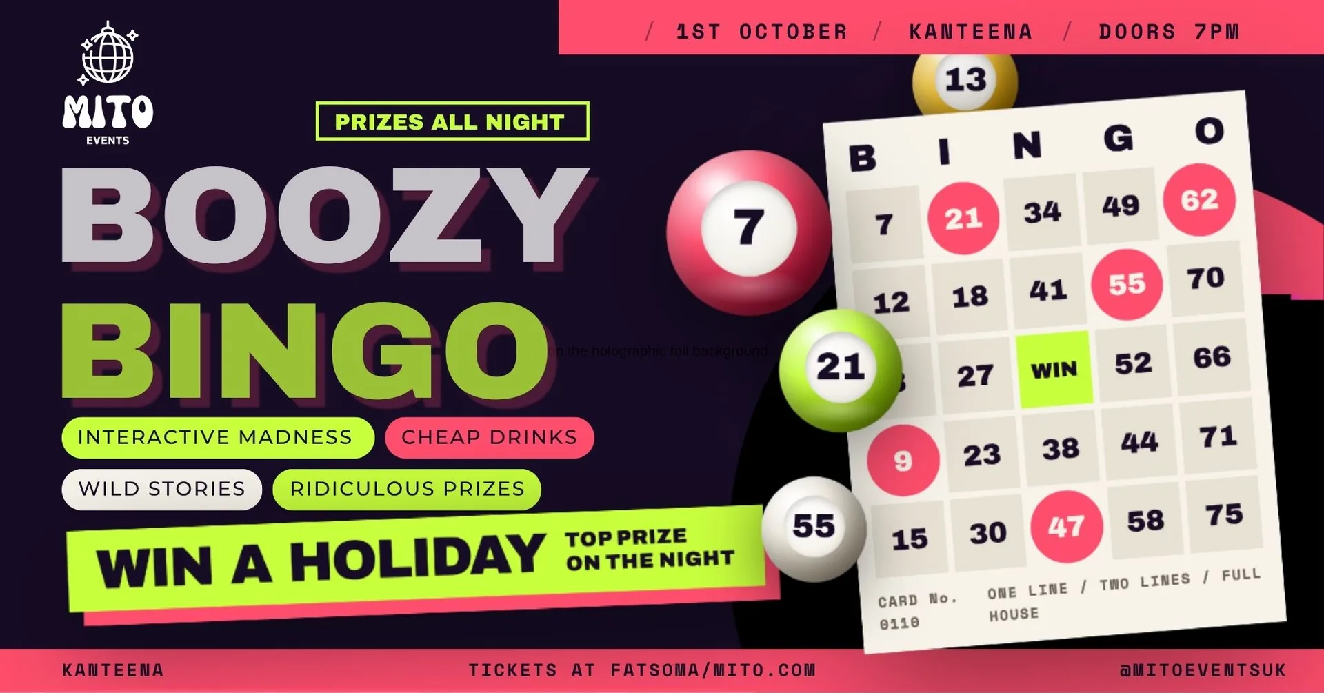✈️ LANCASTER FRESHERS 26′ – BOOZY BINGO – WIN A HOLIDAY! ✈️ at Kanteena