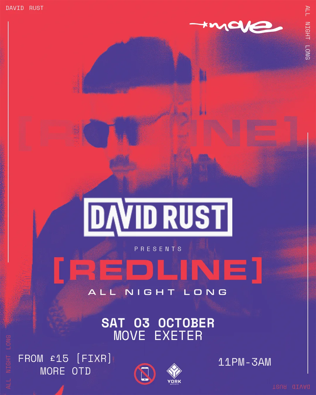DAVID RUST presents [REDLINE] - All Night Long | 03.10.26 | Move Exeter at Move