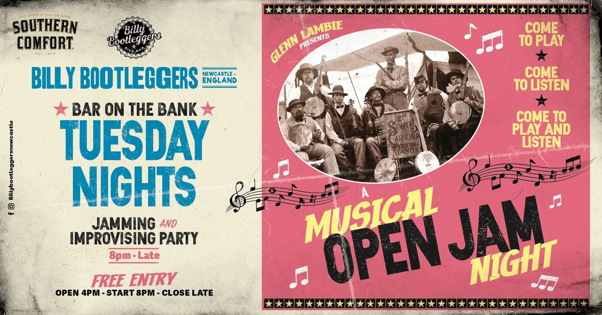 A MUSICAL OPEN JAM - Every Tuesday @ Billy's