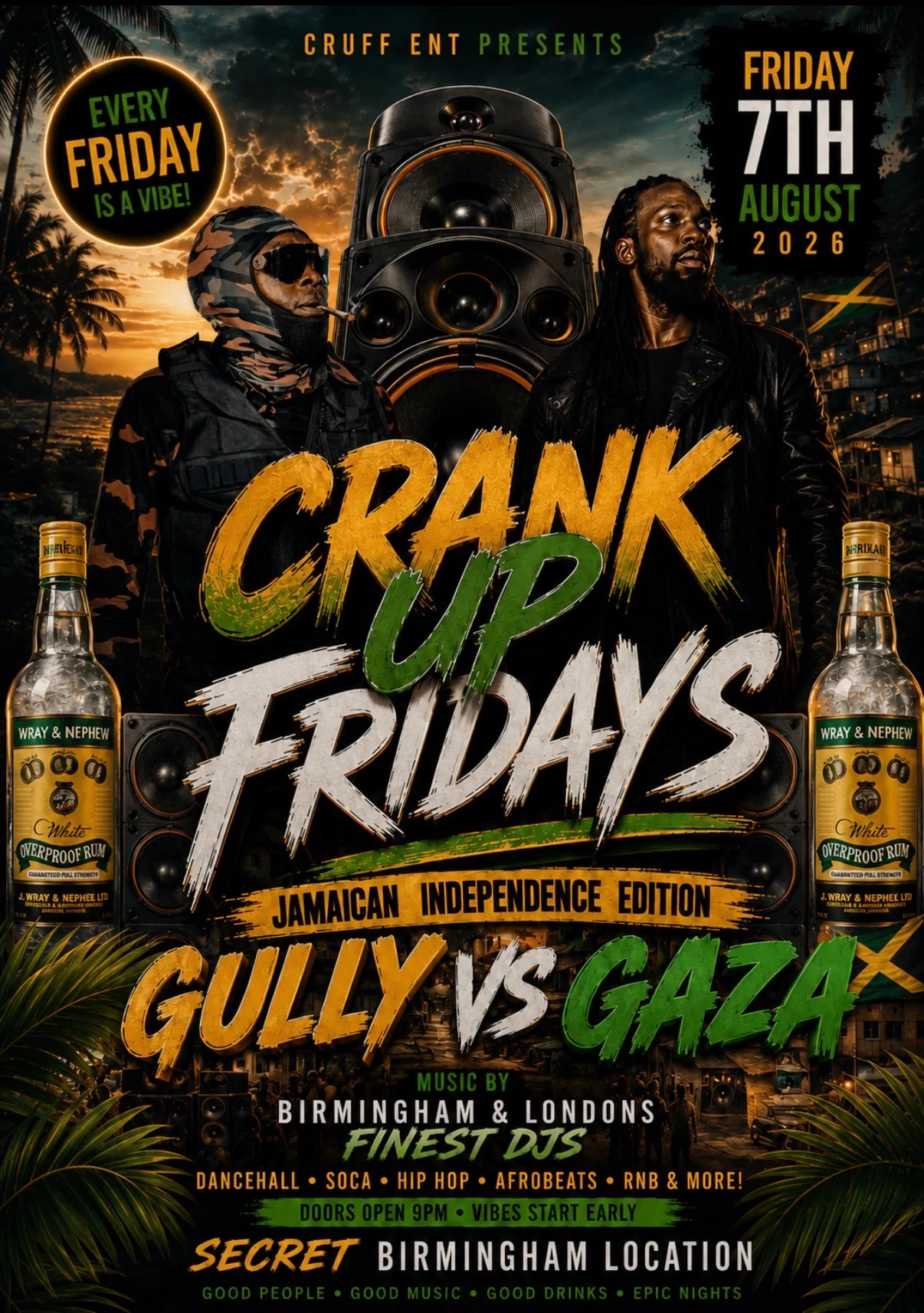 CRANK UP FRIDAYS - JAMAICAN 63 INDEPENDENCE EDITION 🇯🇲🌴 at TBA