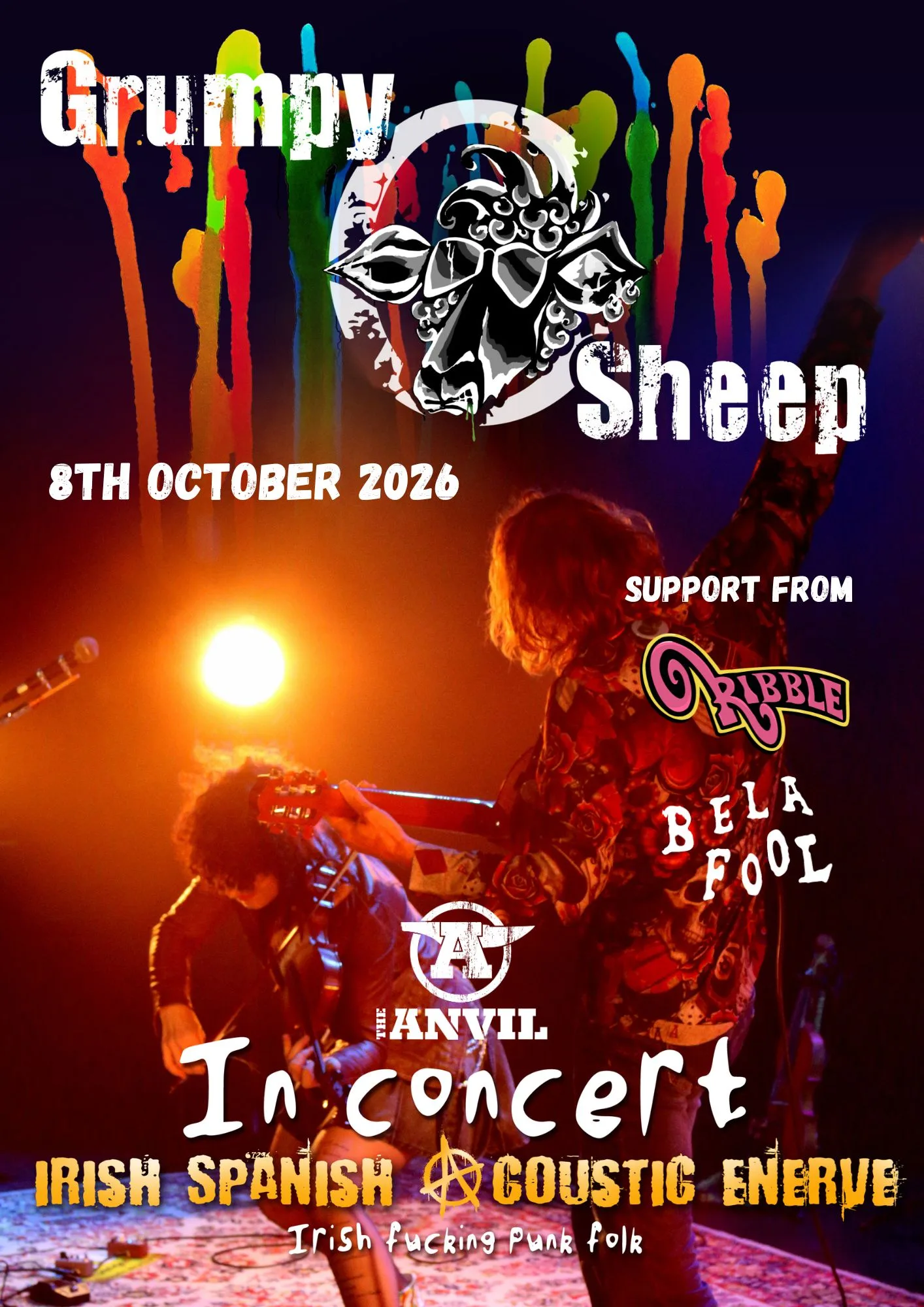 FREE ENTRY - Grumpy O Sheep // Ribble // Bela Fool at The Anvil