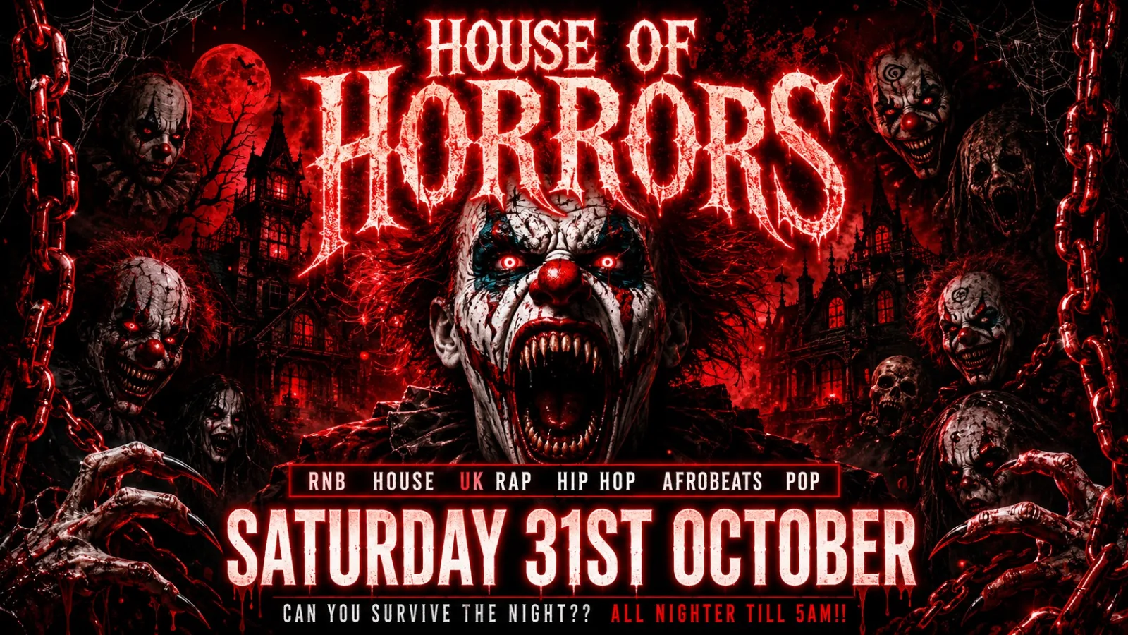 House Of Horrors - Saturday 31st October 👻 BOOK NOW 👻 [LIMITED £5 TICKETS]