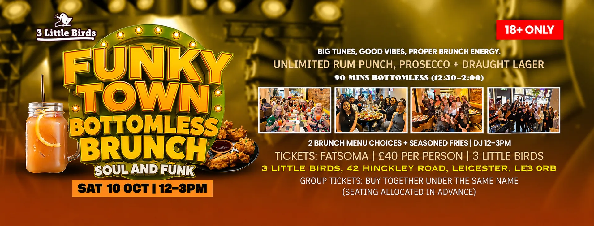 Funky Town (Soul & Funk) Bottomless Brunch at 3 little birds