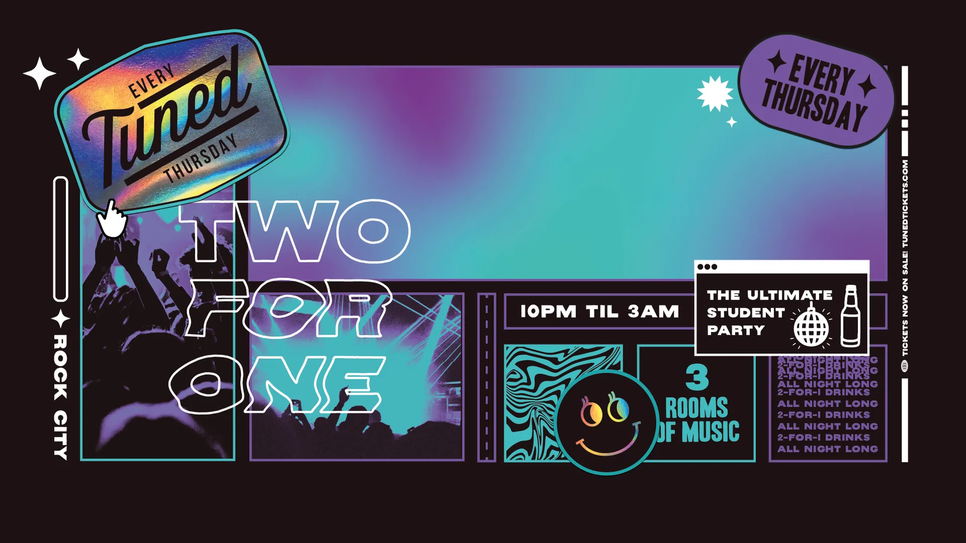Tuned - Nottingham's Biggest Student Night - 2-4-1 Drinks All Night Long - (inc Silent Disco In Beta Room) 03/09/26 at Rock City