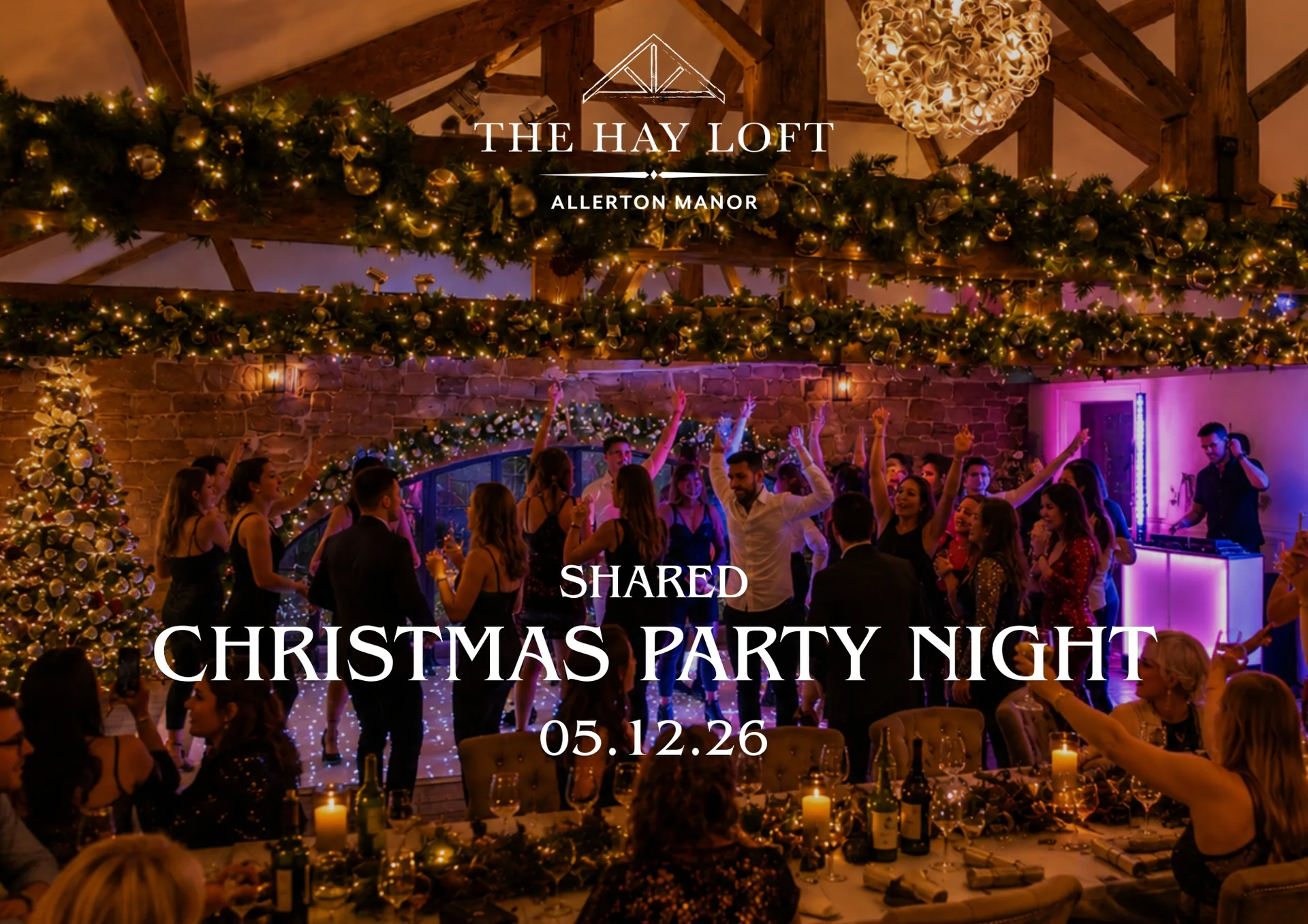 Shared Christmas Party Night at The Hayloft at Allerton Manor Golf Club