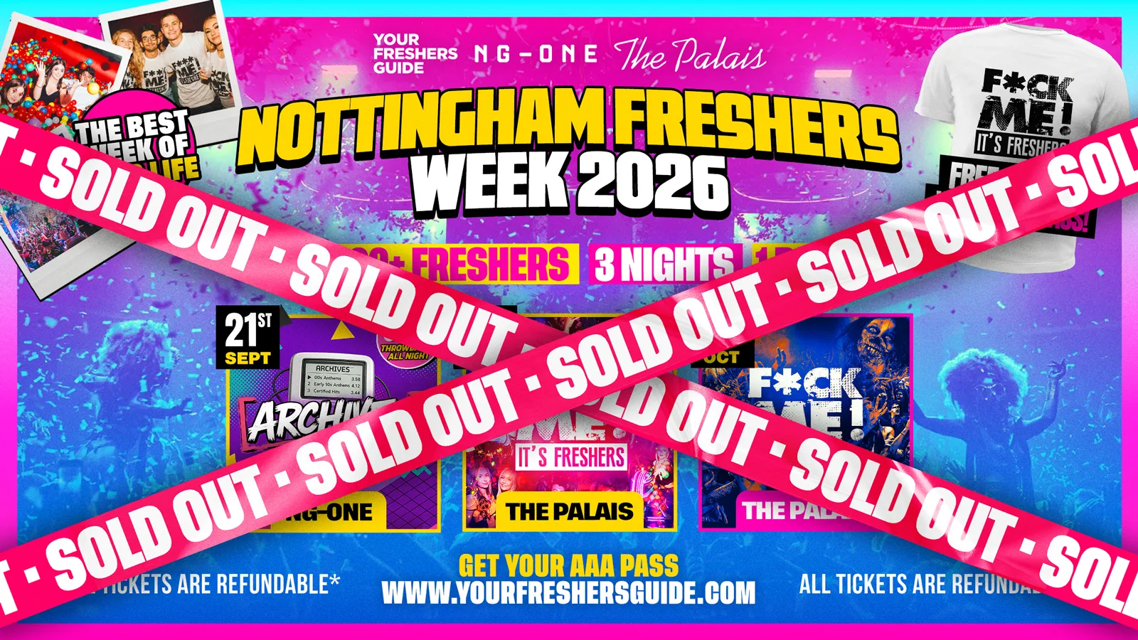 Nottingham Freshers Week 2026 - Official Freshers Guide | Nottingham Freshers 2026 - Free T-Shirt With Every Ticket 👕 at Nottingham's Biggest & Best Venues