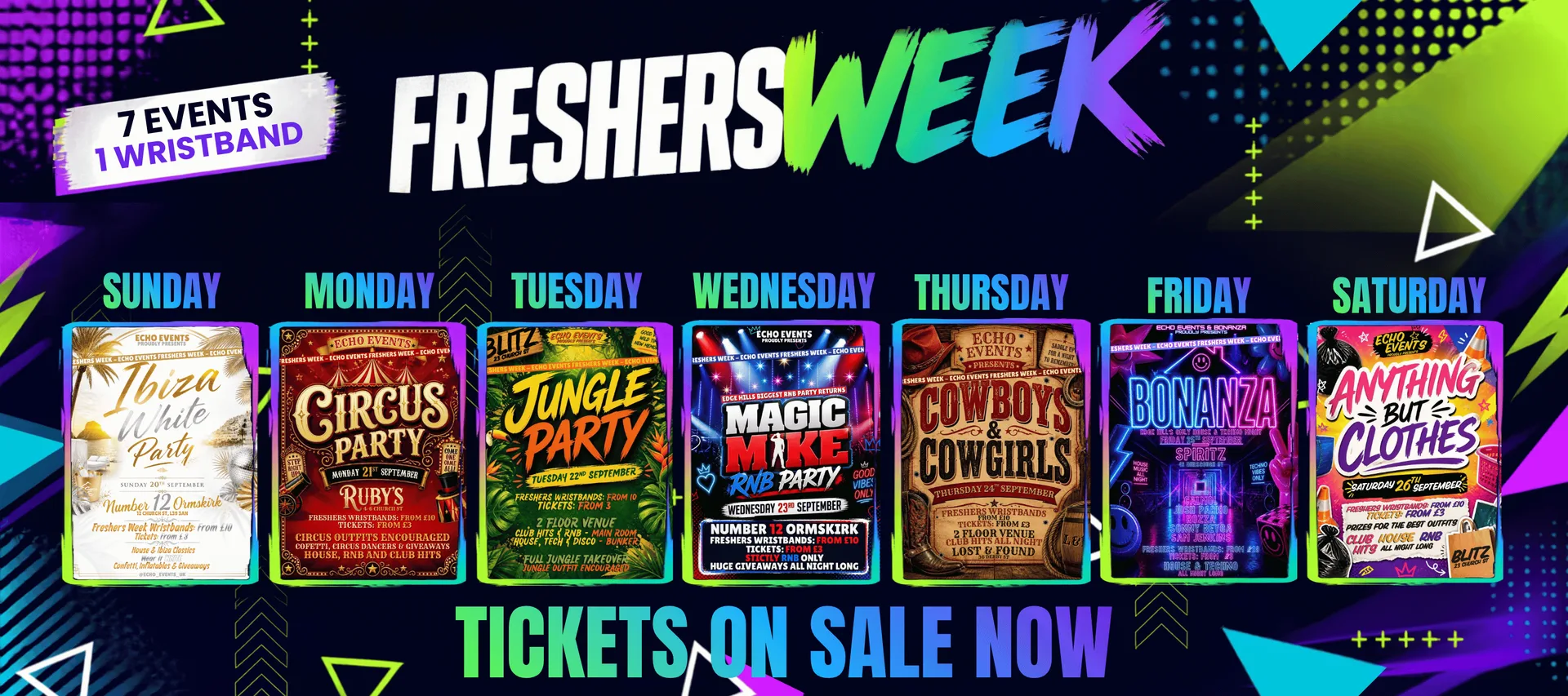 EDGE HILL FRESHERS - 7 EVENTS, 5 VENUES, 1 WRISTBAND at Number Twelve Bar