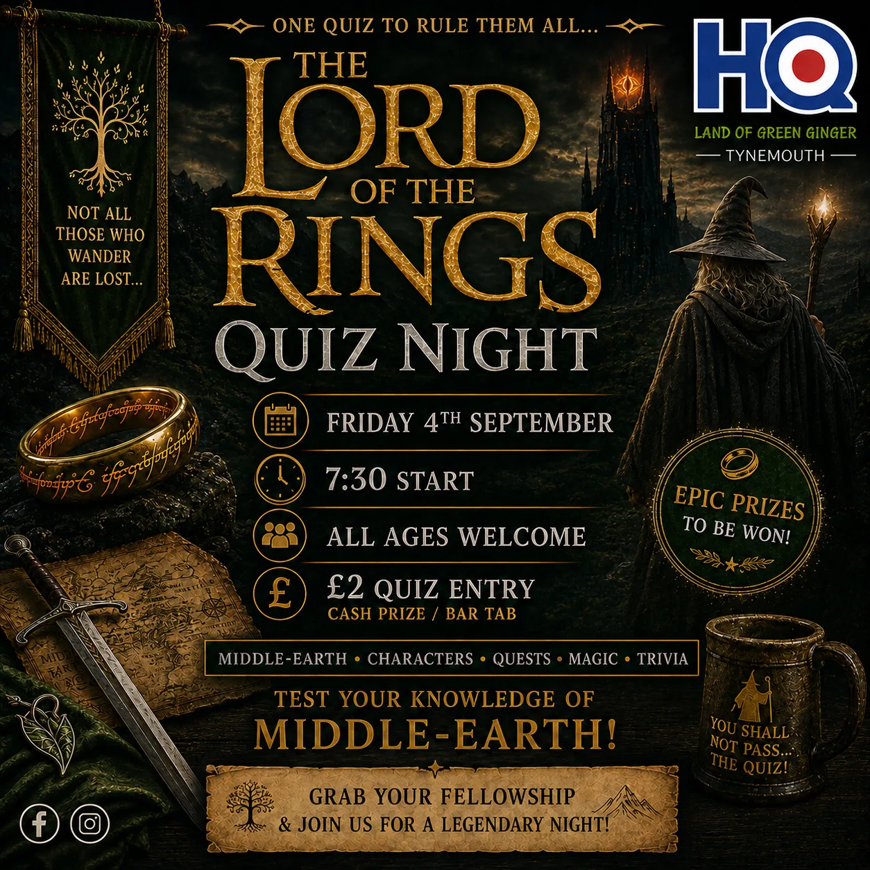 LORD OF THE RINGS QUIZ at Land of Green Ginger