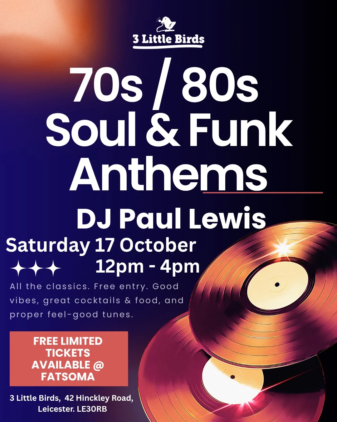70s/80s Soul & Funk Anthems Day Rave at 3 little birds