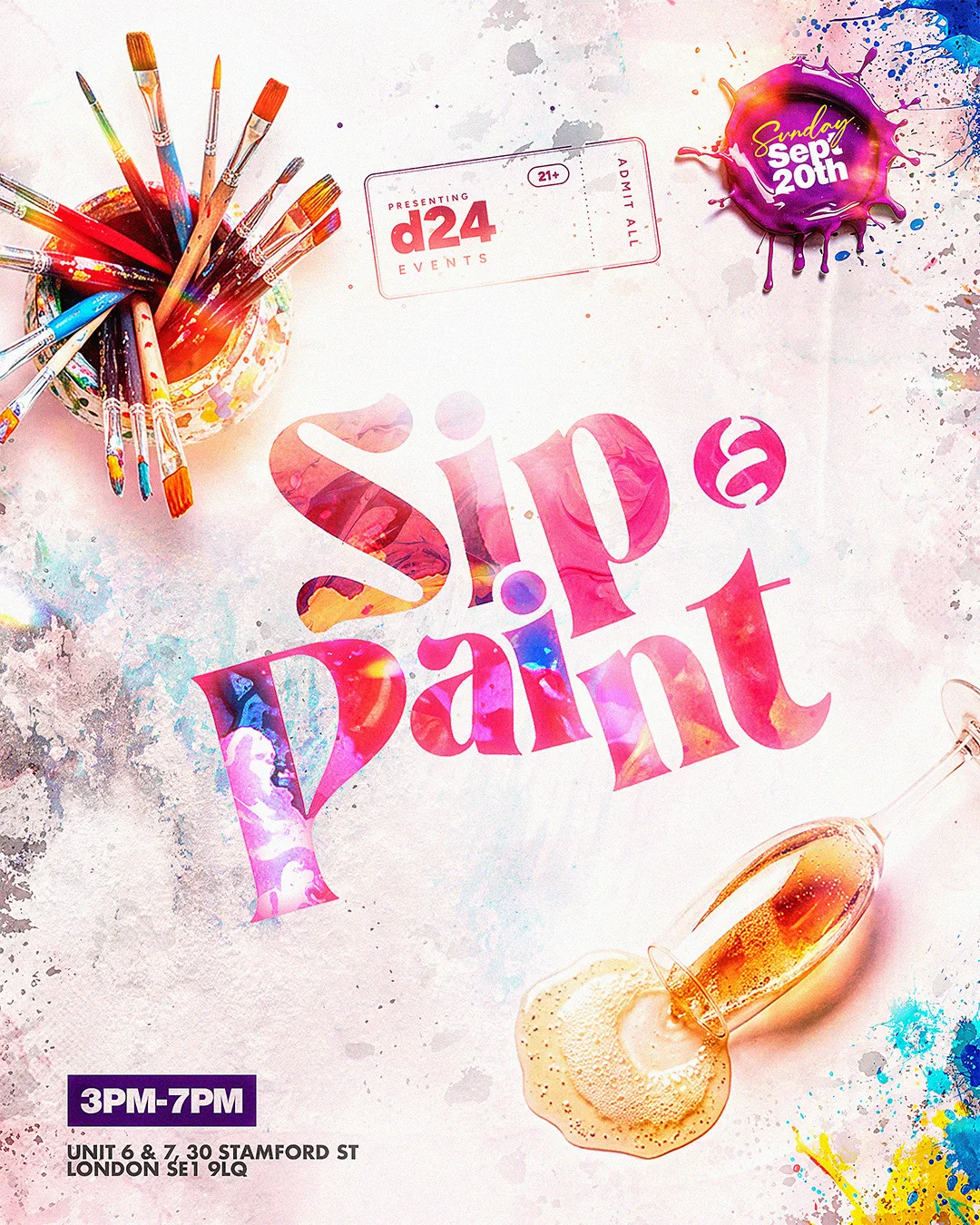 Sip and paint at Big Belly Bar & Comedy Club London