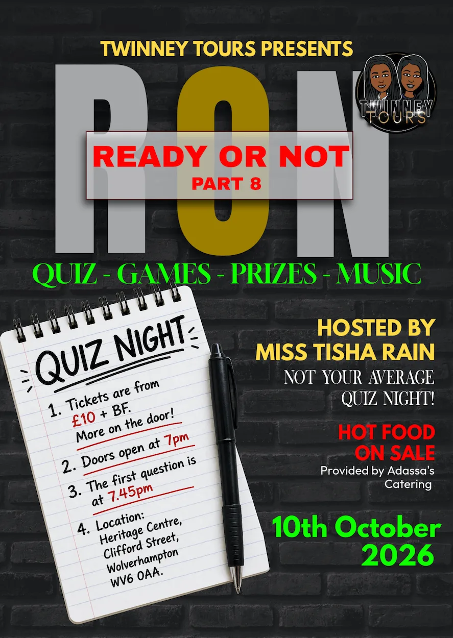 Ready Or Not Quiz Night Part 8! at The Heritage Centre Wolverhampton