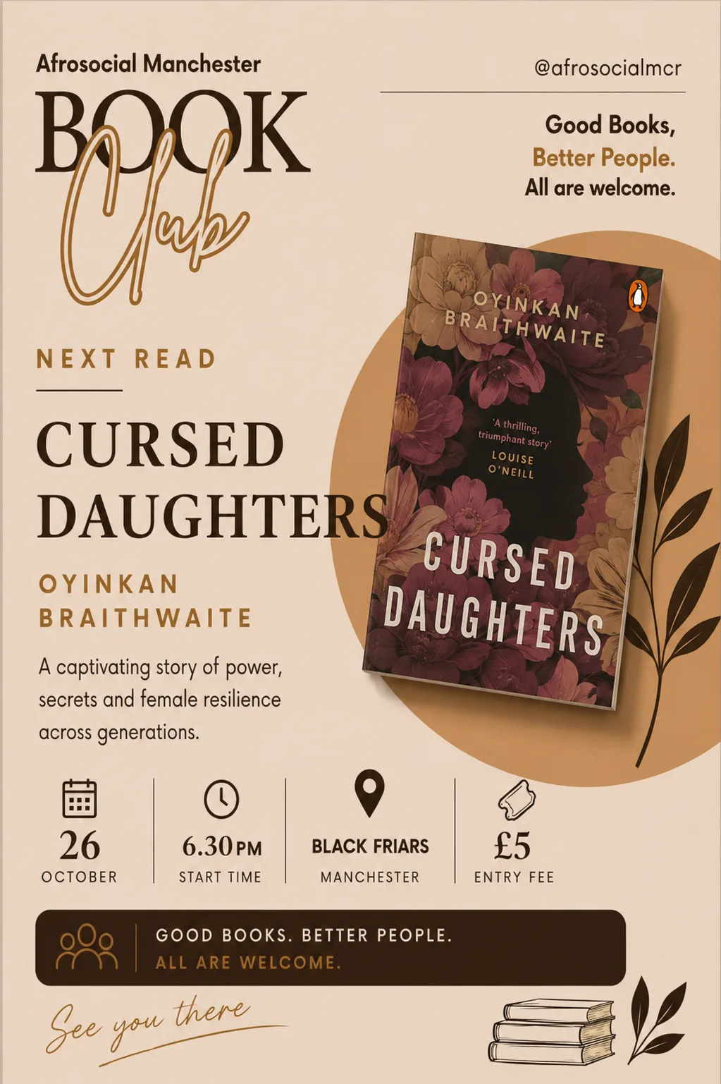 Afrosocial Book Club: Cursed Daughters at The Black Friar