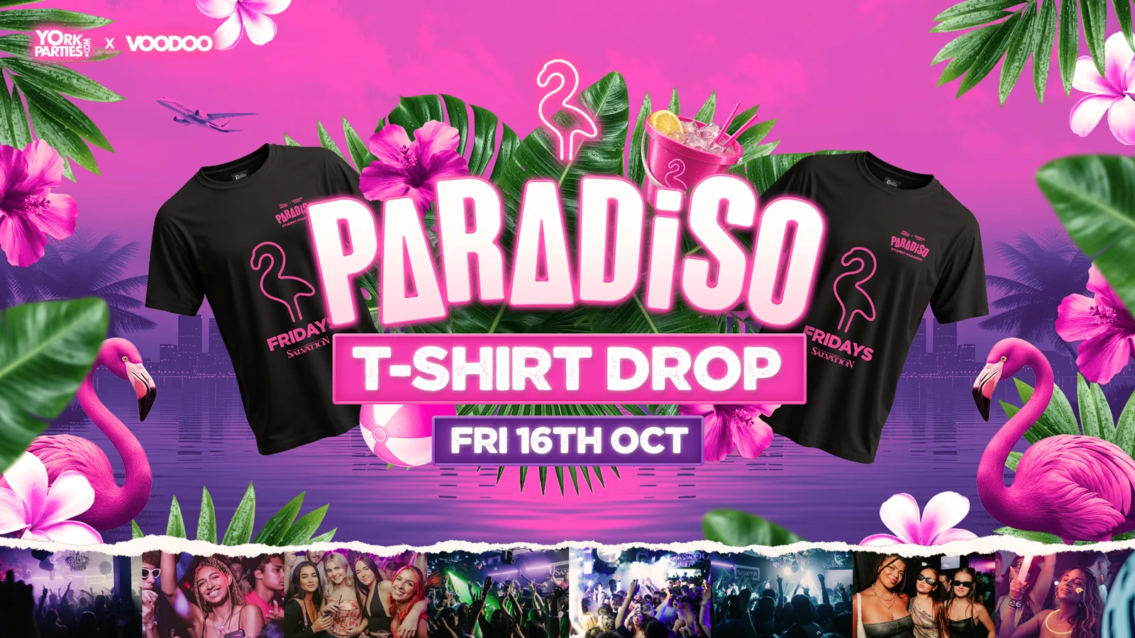 PARADISO FRIDAYS Student Paradise 🦩 T-Shirt Drop at Club Salvation