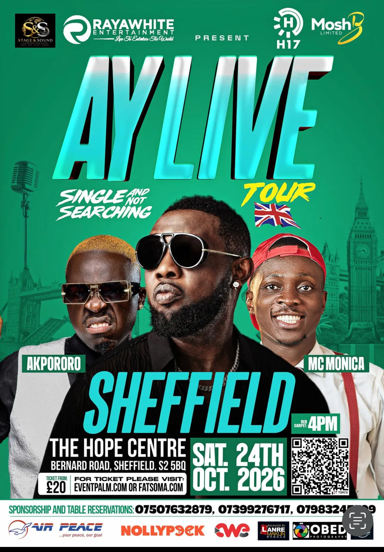 AY LIVE IN SHEFFIELD at The Hope Centre