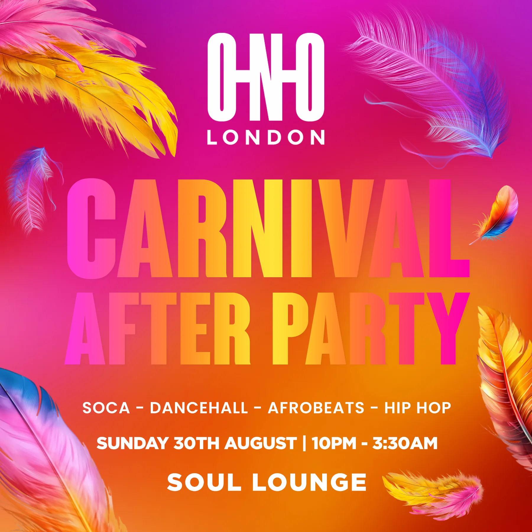 CARNIVAL AFTER PARTY (£1 B4 11PM WITH A TICKET)