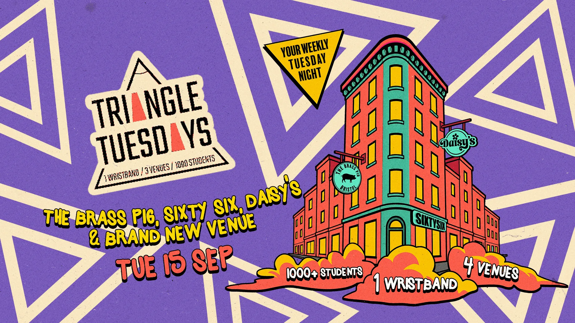 Bristol Freshers - Triangle Tuesday: 3 Venues - 1000+ Students - 1 Ticket
