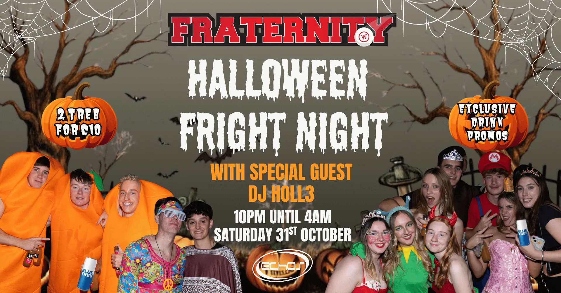 Fraternity Presents: HALLOWEEN FRIGHT NIGHT 👻 🔪💀 at Echo's Night Club