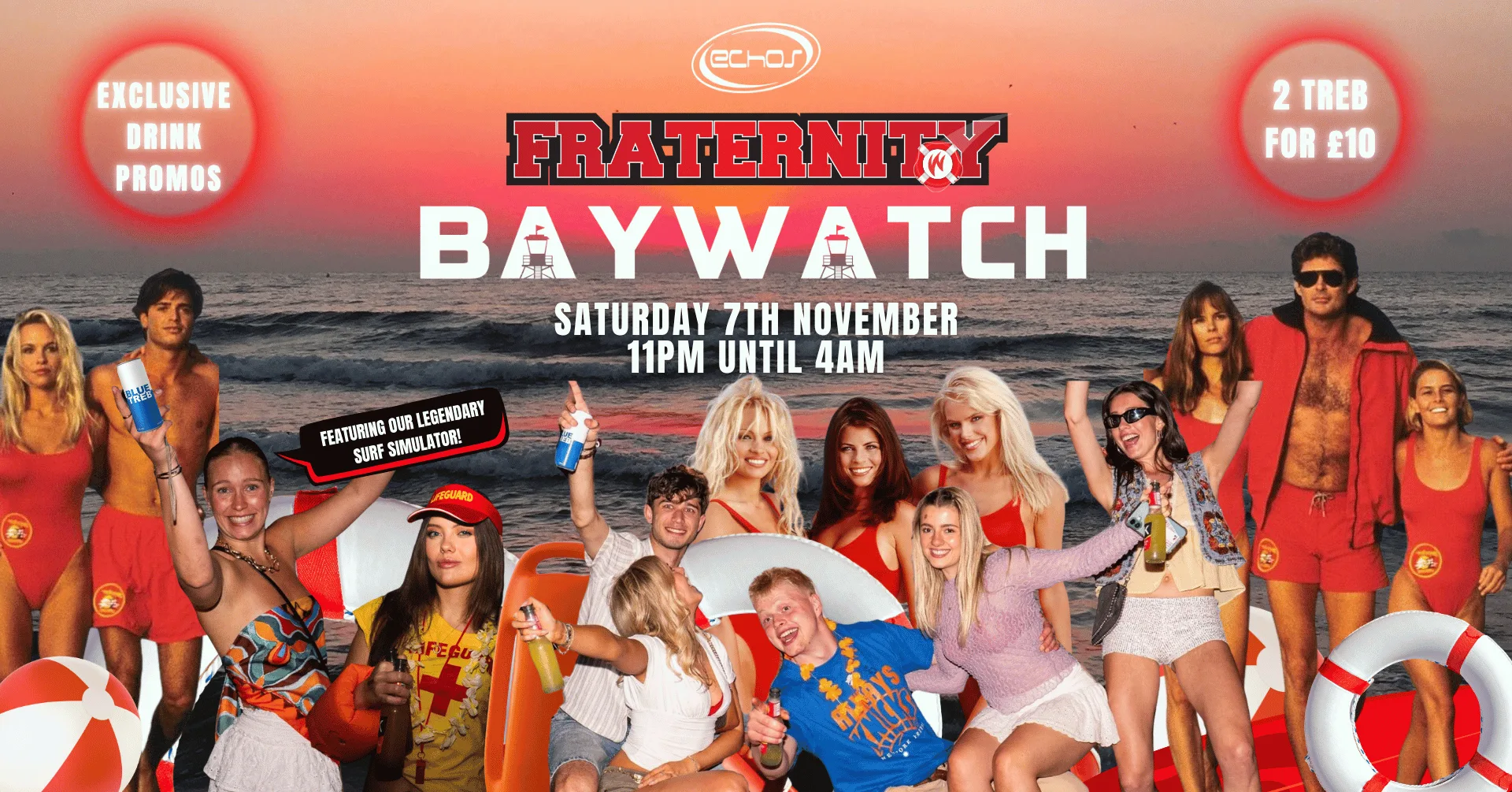 Fraternity Presents: BAYWATCH BEACH PARTY 👙🛟🔥 at Echo's Night Club