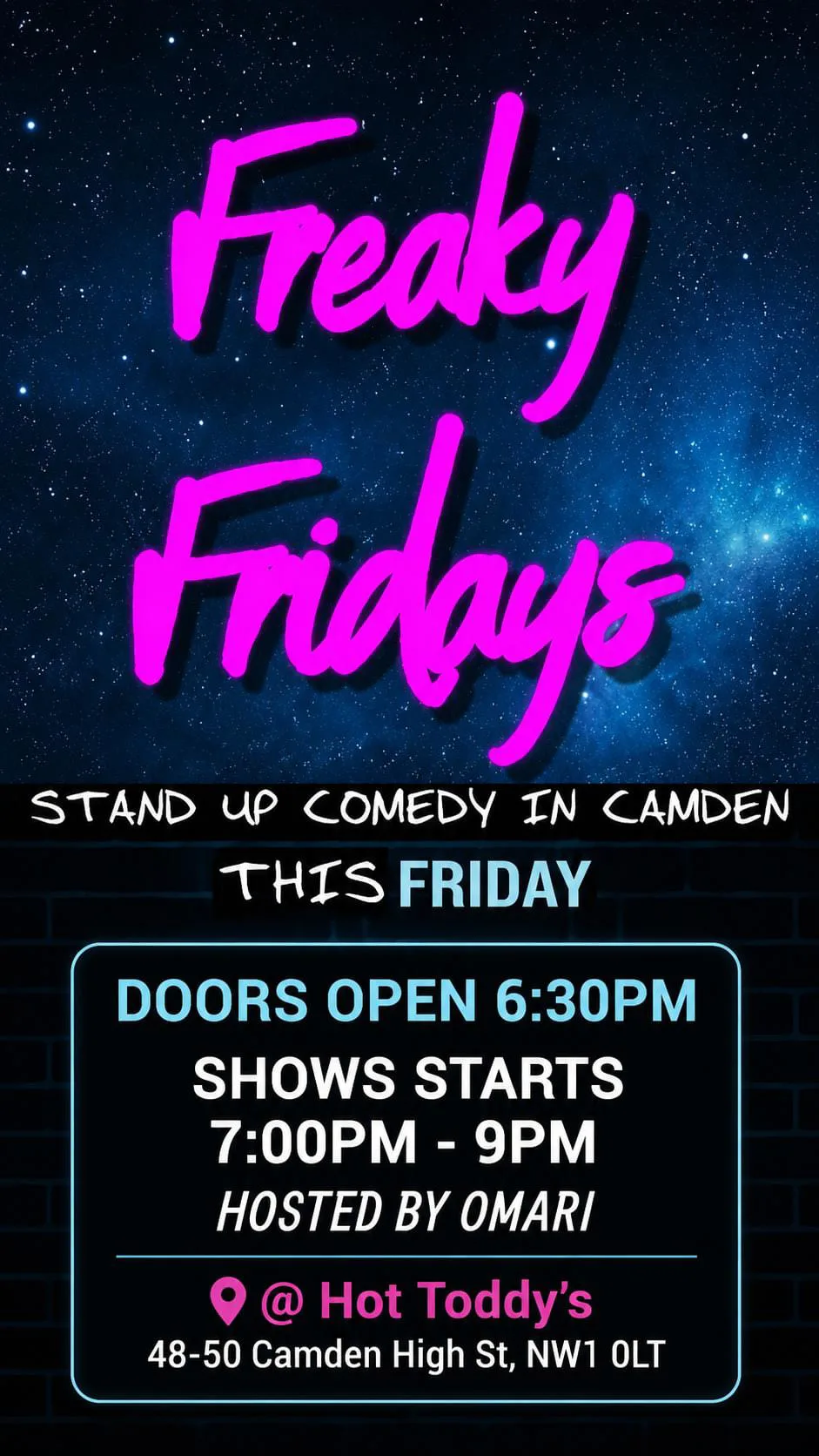 Freaky Friday's Comedy September 18th at Hot Toddy's
