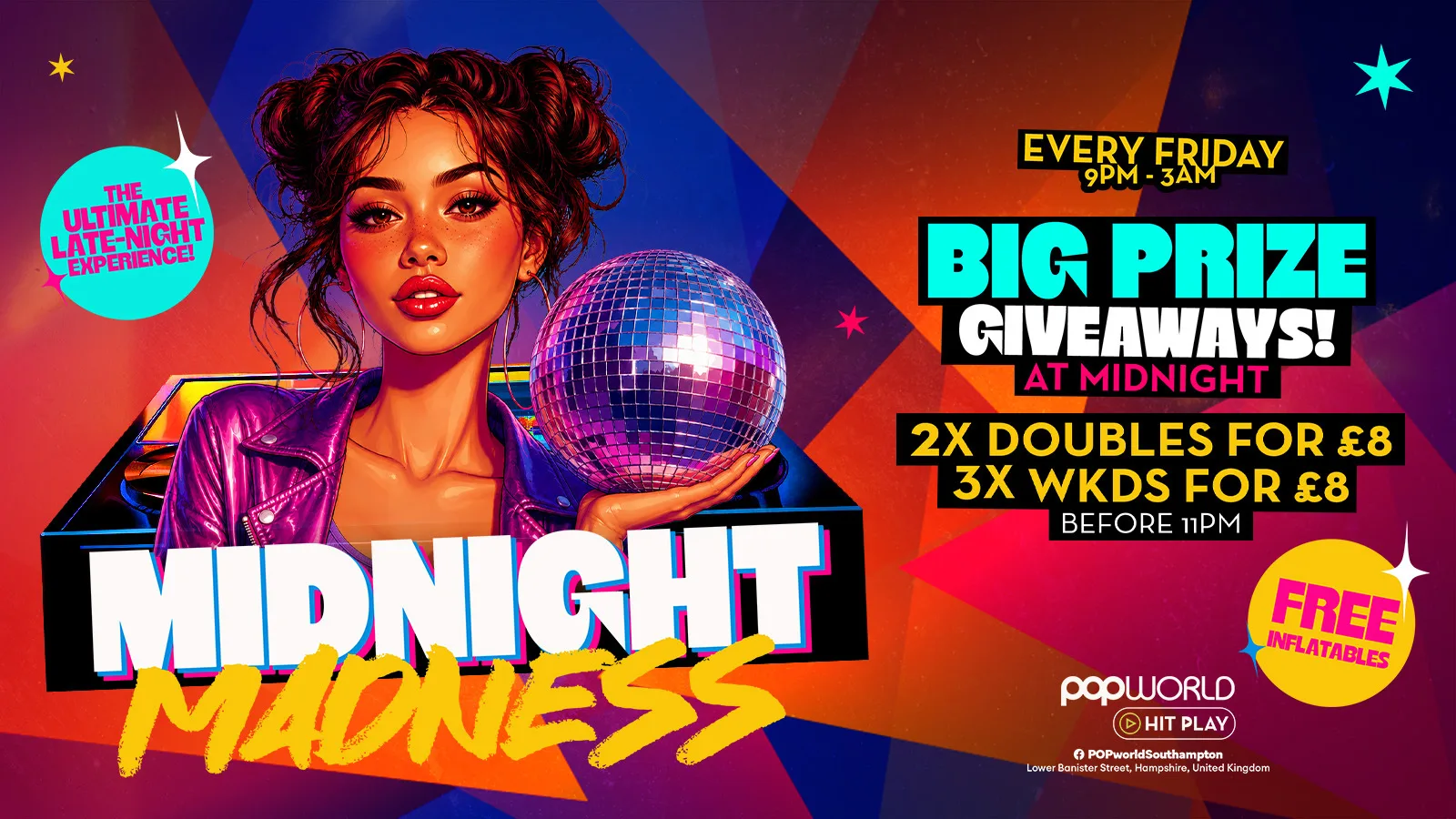 FRIDAY - MIDNIGHT MADDNESS at Popworld - Southampton