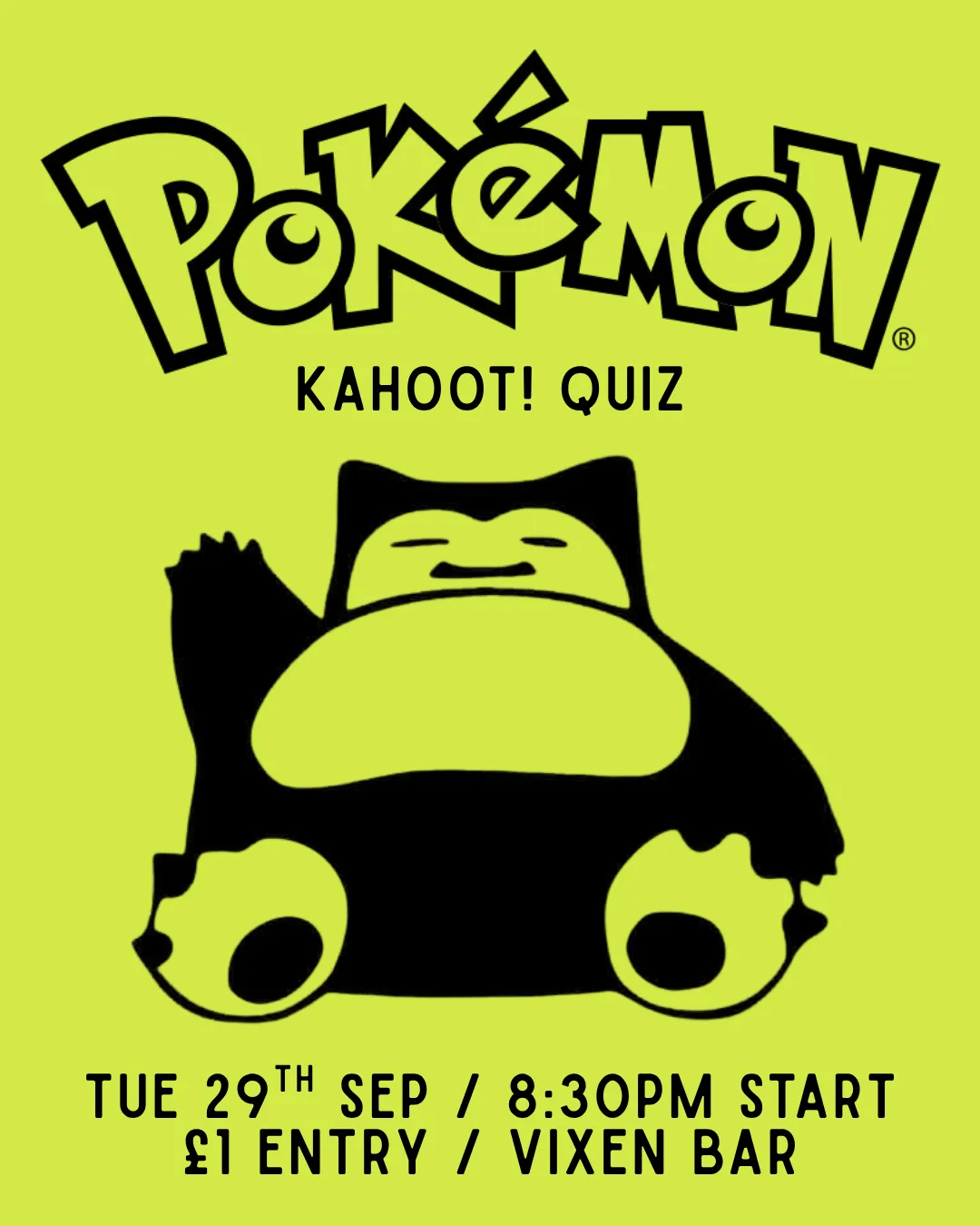 Pokemon Kahoot! Quiz at Vixen Bar