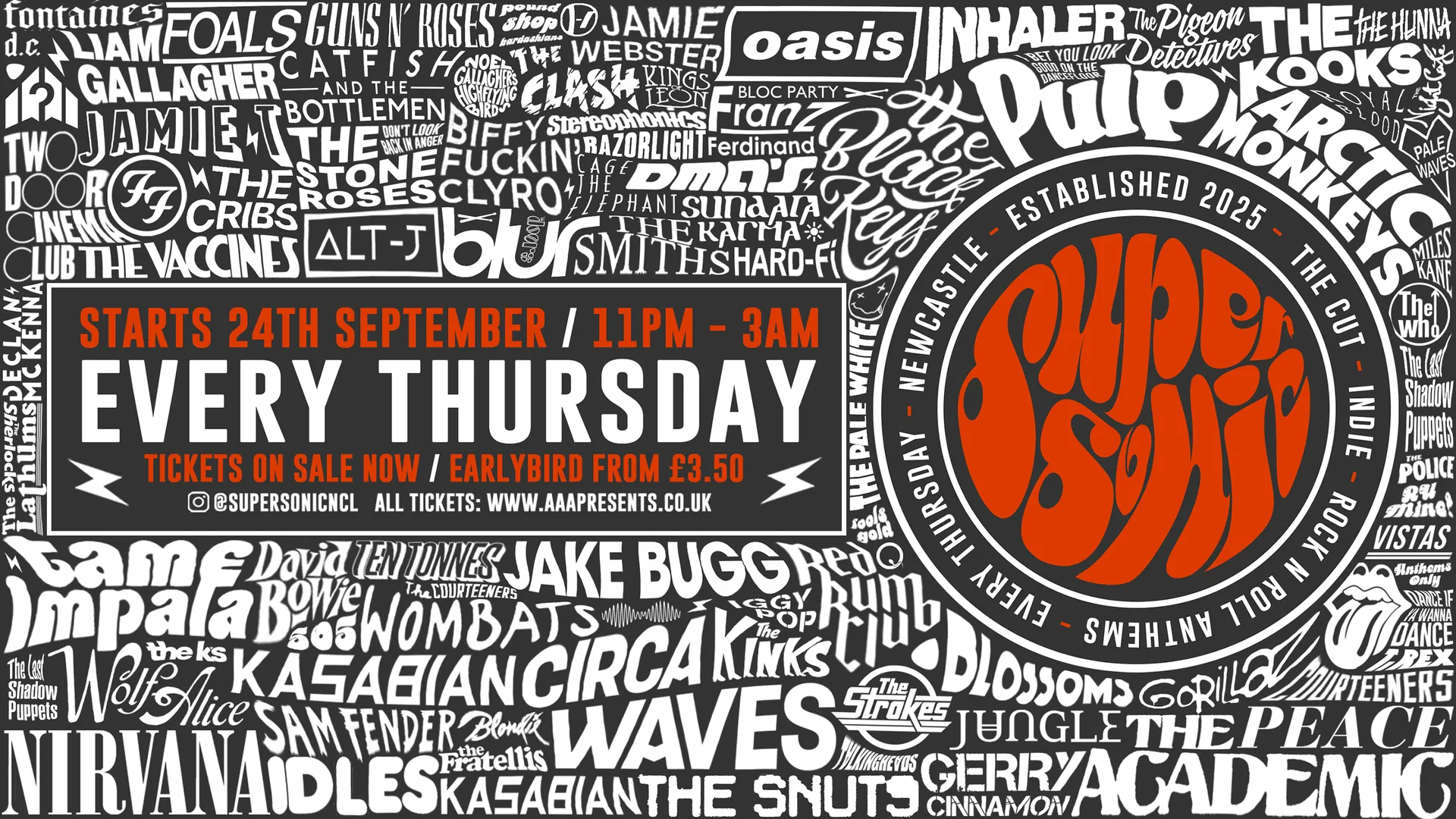 SUPERSONIC: NEWCASTLE’S THURSDAY INDIE PARTY @ theCUT - 24th September 2026