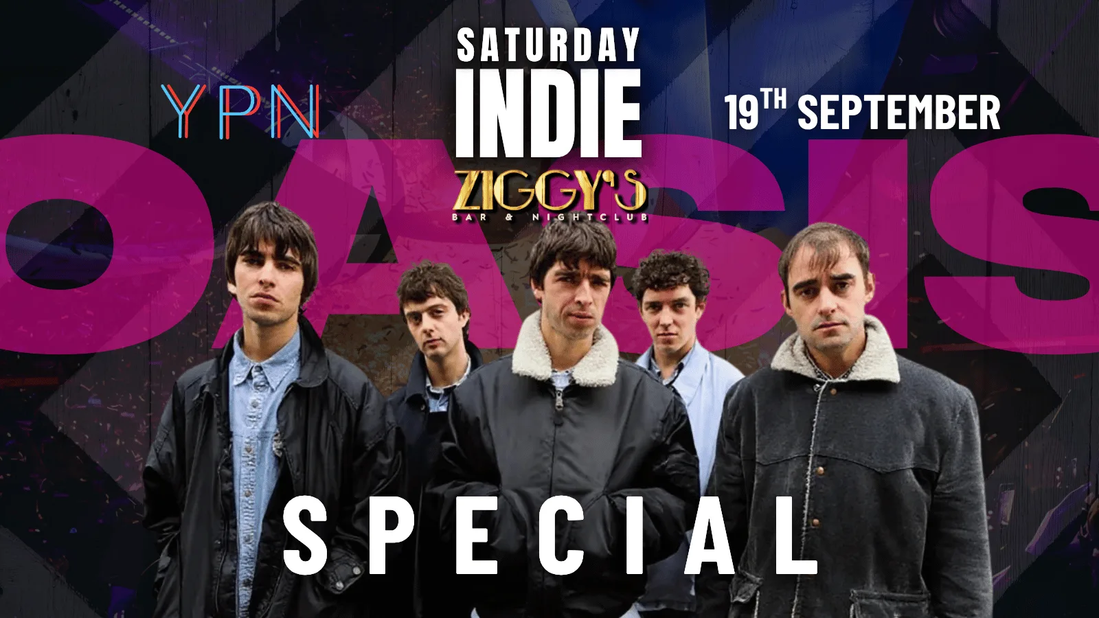 SATURDAY INDIE Ziggy's OASIS SPECIAL FRESHERS WEEK SPECIAL - 19th September at Ziggy's Bar & Nightclub