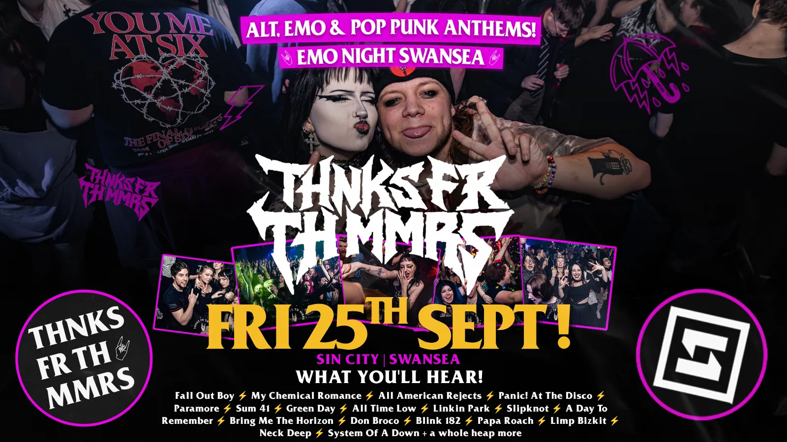 EMO NIGHT, SWANSEA ⚡ FRESHERS PARTY! at Sin City