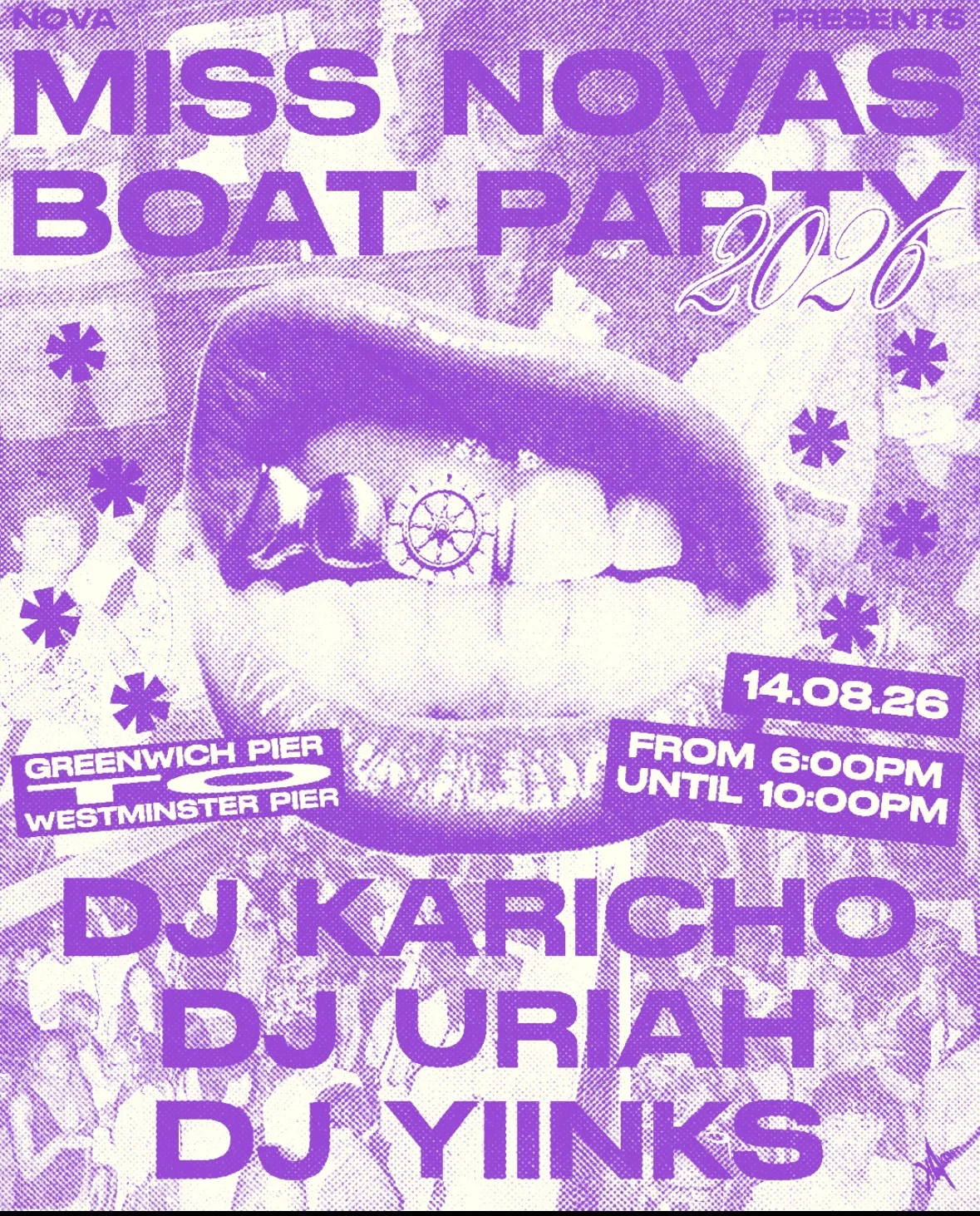 MISS NOVAS BOAT PARTY at Greenwich Pier