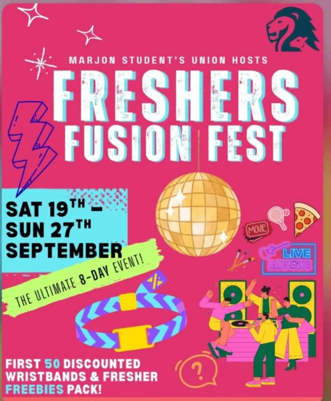 Marjon Student Union Freshers Fusion Fest Pass 2026 at Plymouth Marjon University