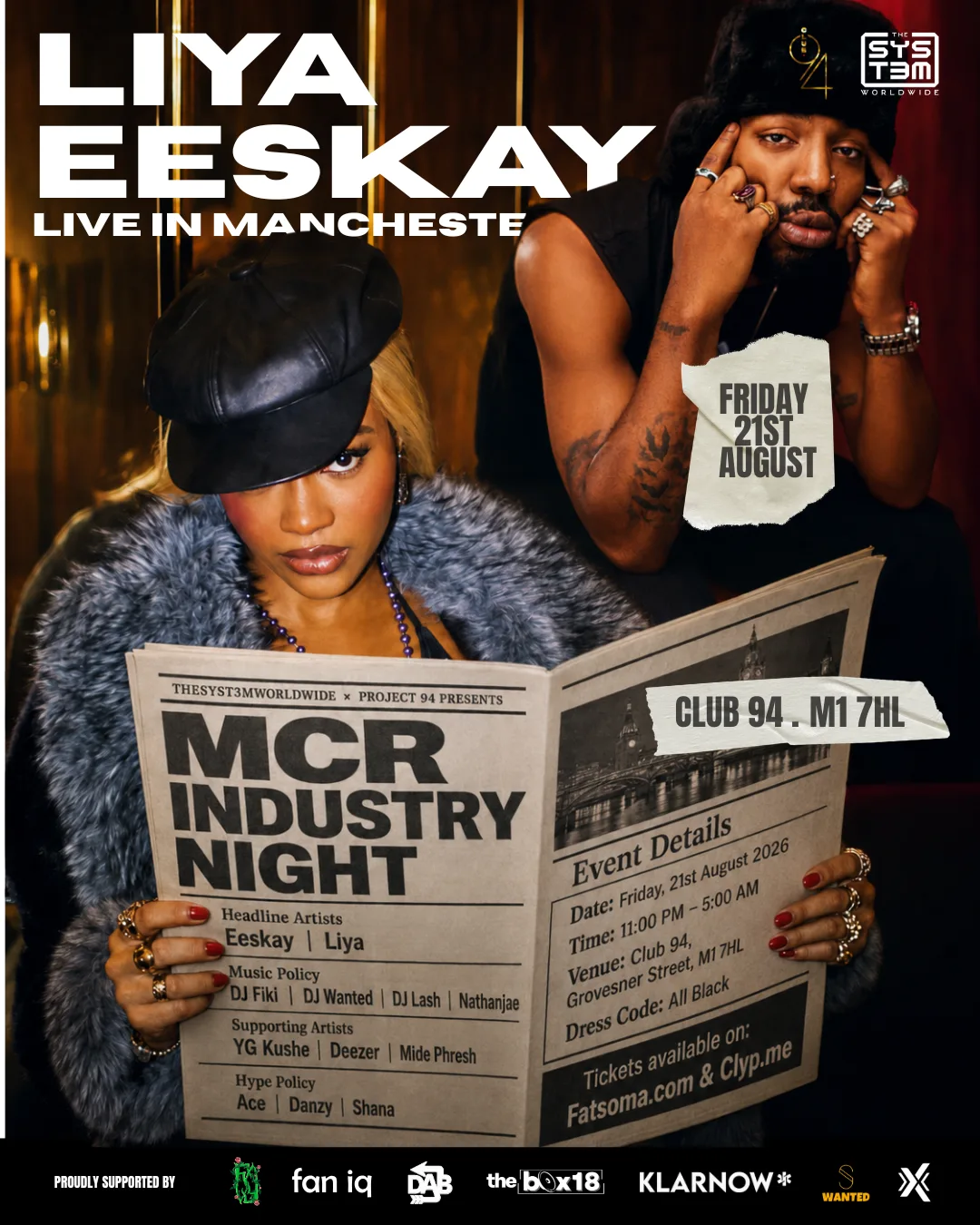 MCR INDUSTRY NIGHT ft. EESKAY & LIYA at CLUB94 MANCHESTER