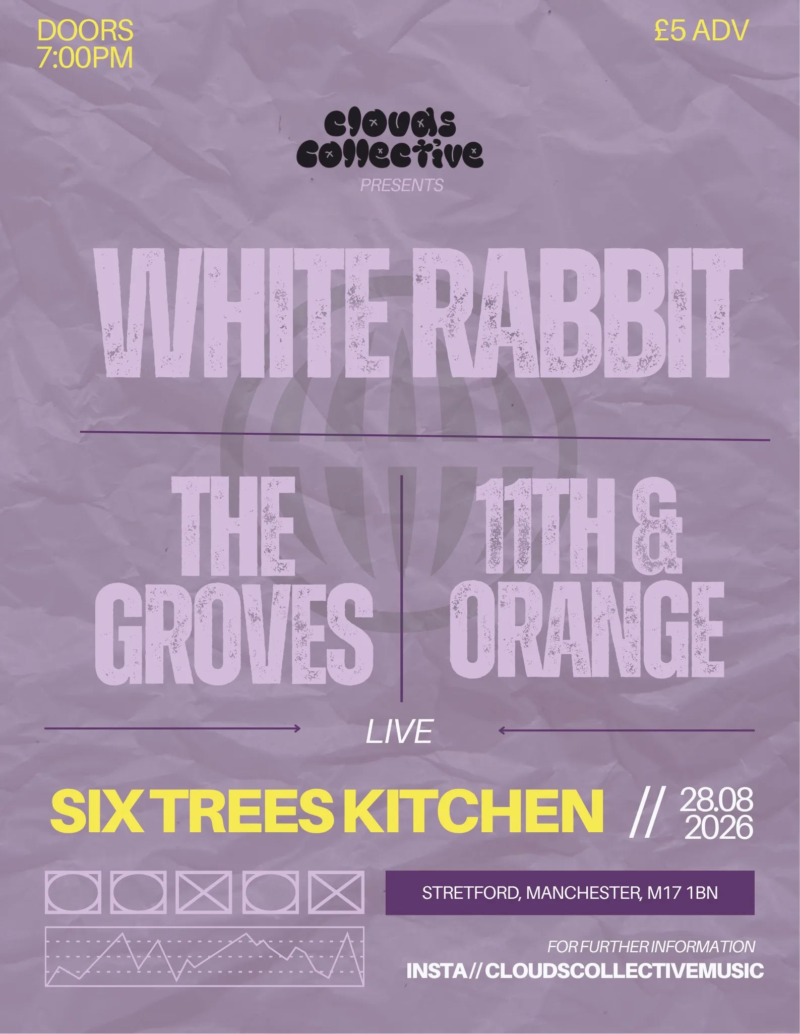 Clouds Collective presents White Rabbit [Live Rock] at Six Trees Kitchen