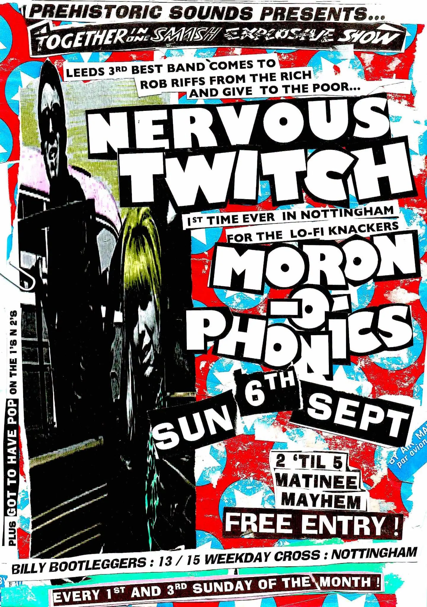 Prehistoric Sounds Presents: Nervous Twitch + Moron-o-phonics at Billy Bootleggers Nottingham (formerly Percy Picklebackers)