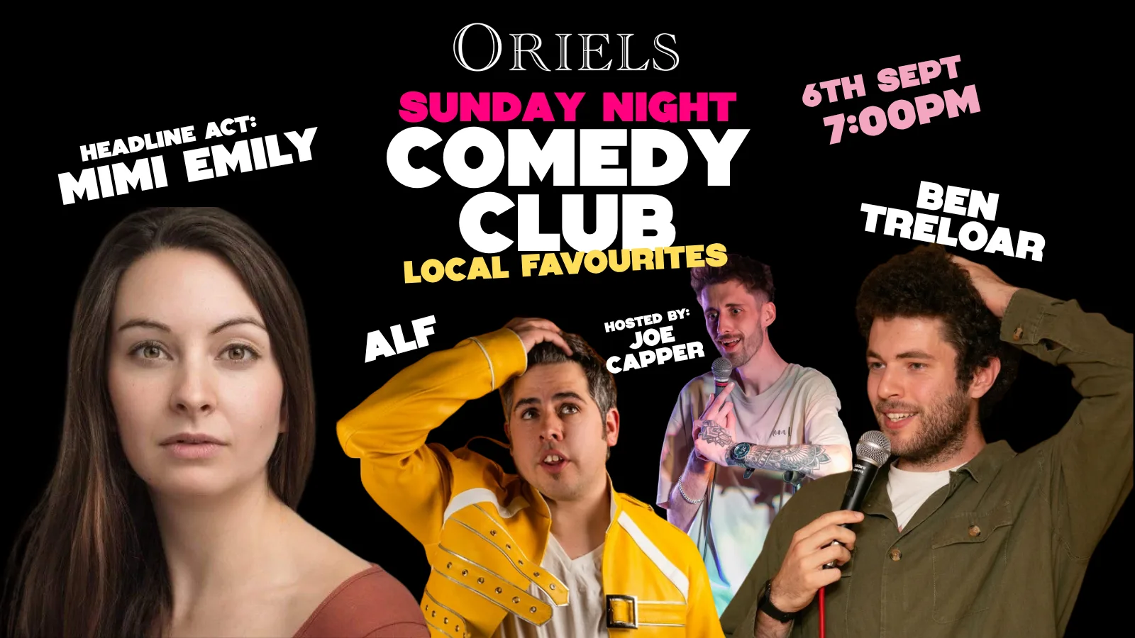 ORIELS SUNDAY NIGHT COMEDY CLUB at Oriels Exeter