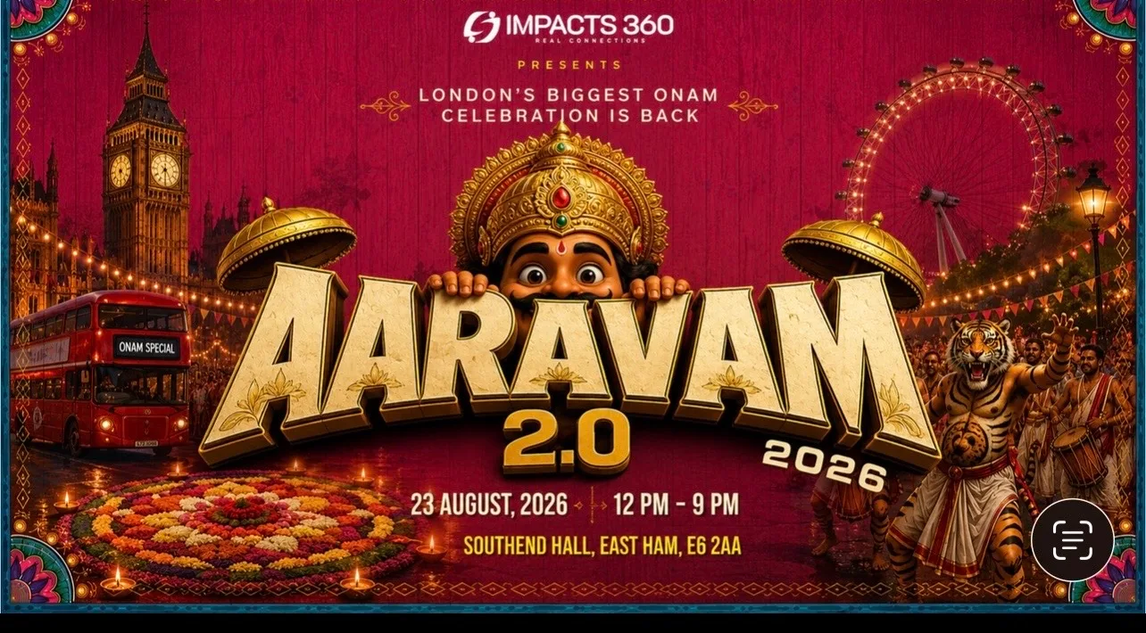 AARAVAM 2.0 - London's Biggest ONAM Celebration 2026