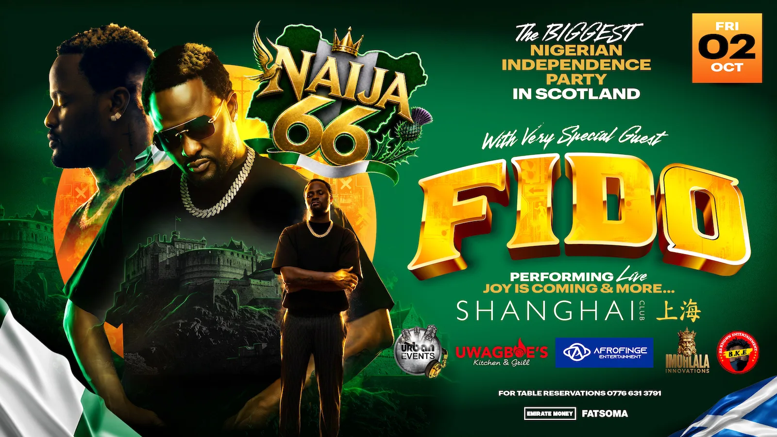FIDO Live @ SHANGHAI | NAIJA 66 INDEPENDENCE PARTY | 02.10.26 at Shanghai Nightclub