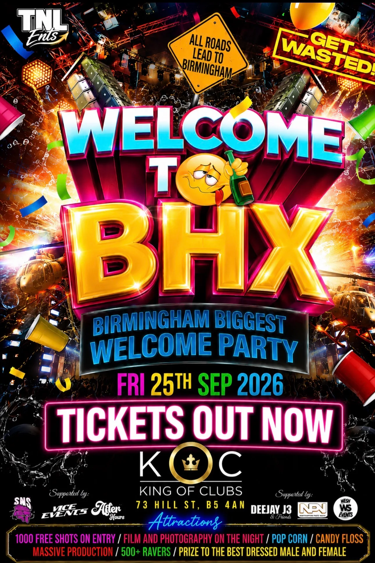 WELCOME TO BHX - BIRMINGHAM BIGGEST WELCOME PARTY at King of clubs