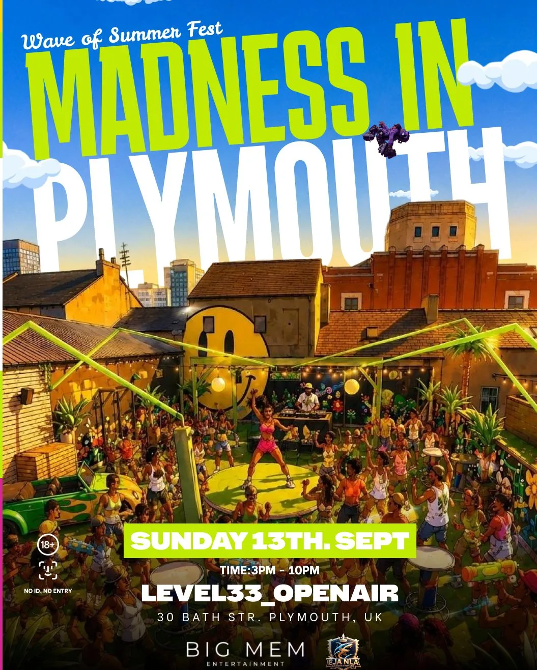 Wave of Summer Fest: Madness in Plymouth at Level 33 Open-Air Rooftop Venue & Club