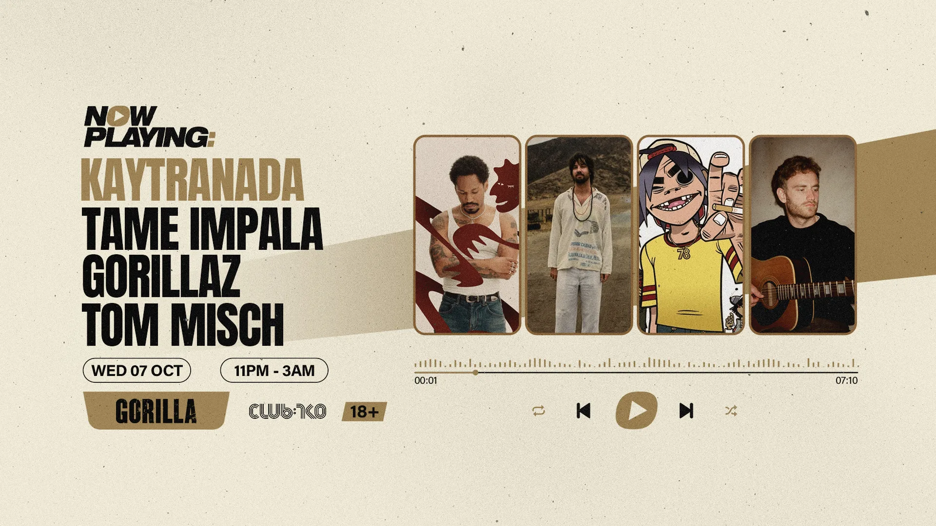 NOW PLAYING: Kaytranada, Tame Impala, Gorillaz & Tom Misch at Gorilla