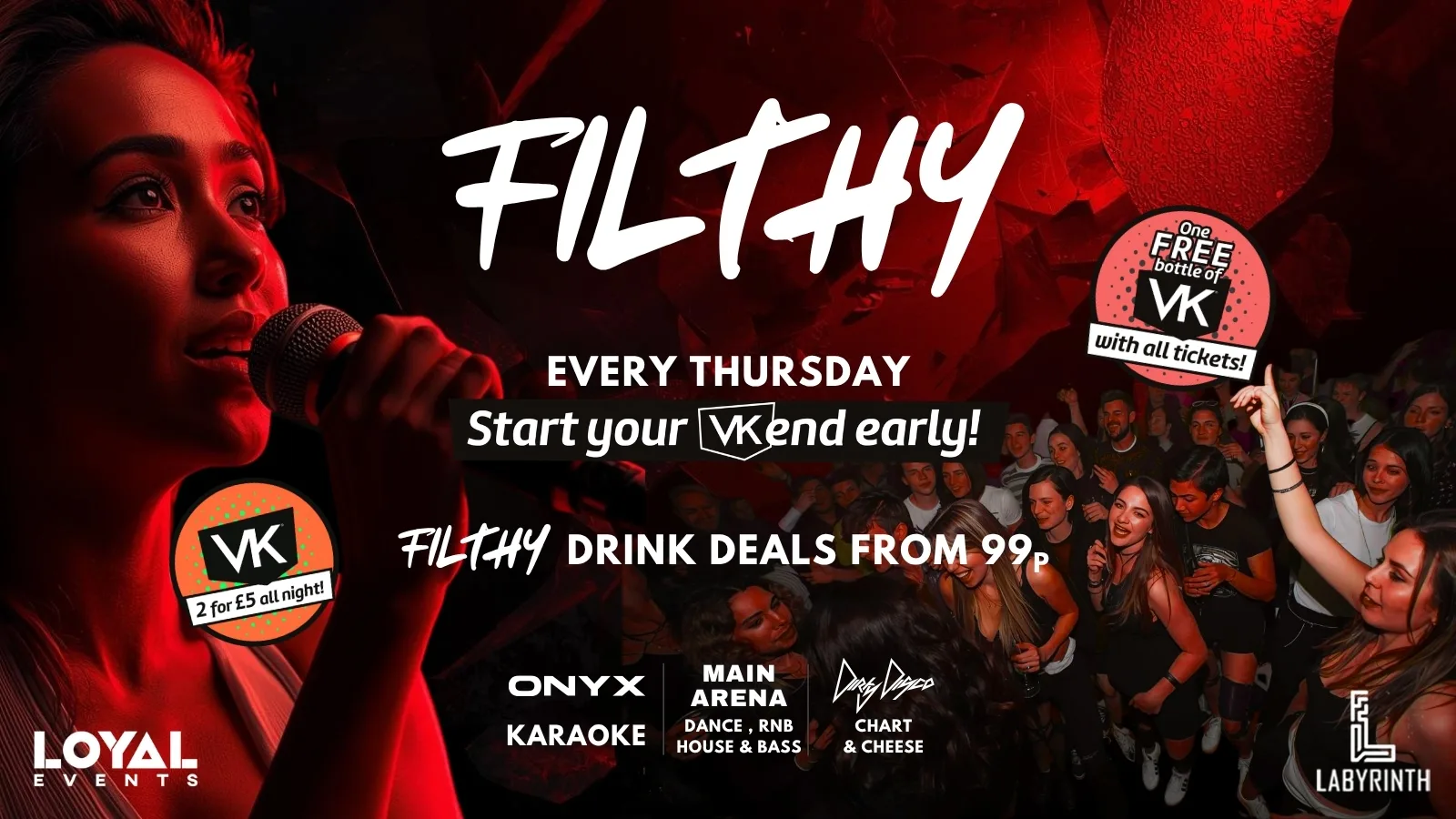 Filthy Freshers Takeover 2026 - Karaoke - Drinks from 99p - Sip 'n' Strip Drinks