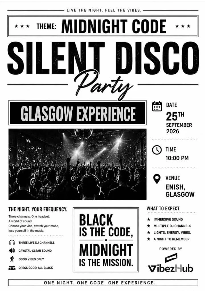 Silent disco party “MIDNIGHT CODE” at Enish